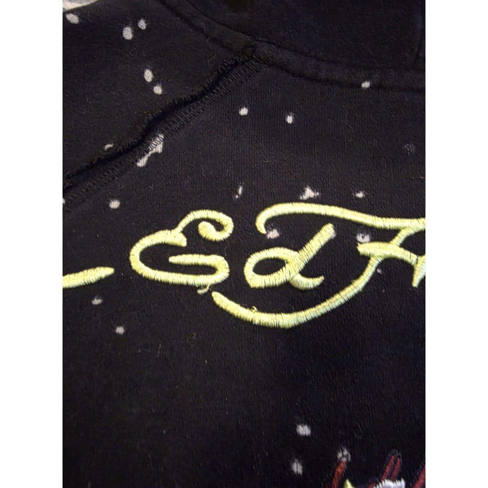 Ed Hardy VINTAGE Ed Hardy Hoodie Full Zip Embroidered Skull Flowers Lion Black Womens Small Size S / US 4 / IT 40 - 3 Thumbnail