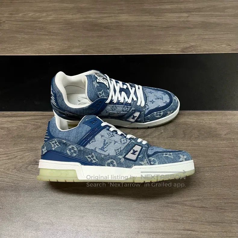 Louis Vuitton Trainer Blue Jeans shoes
