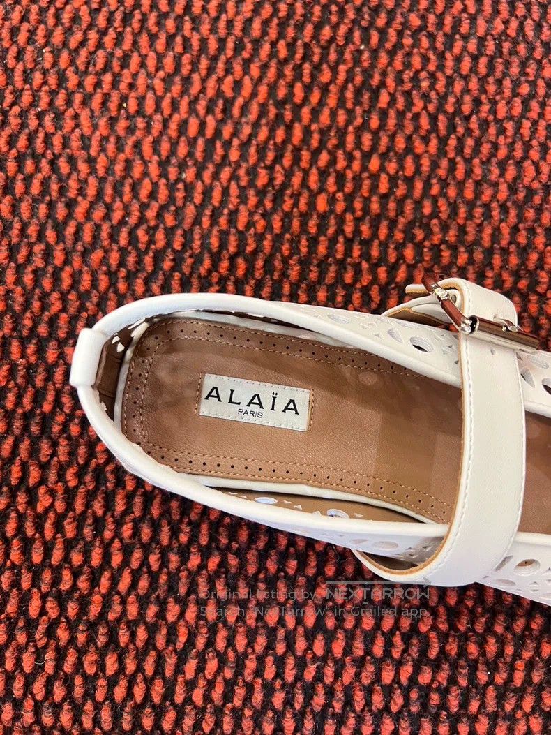 Alaia Alaia White Cutout Design Women's Flat Ballet Dance Shoes Size US 5.5 / IT 35.5 - 4 Thumbnail