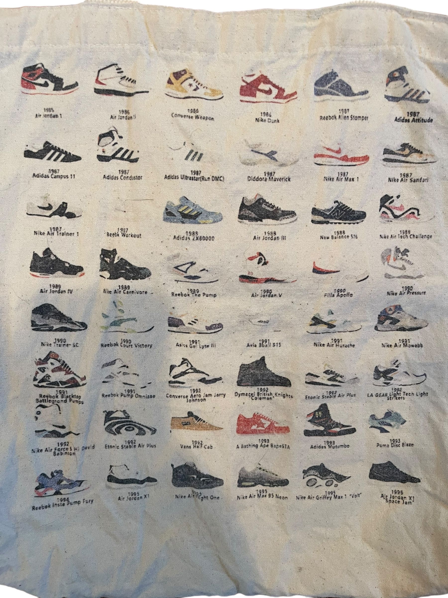 Nike Vintage 90s Visual Compendium of Sneakers Tote Bag Size ONE SIZE - 3 Thumbnail