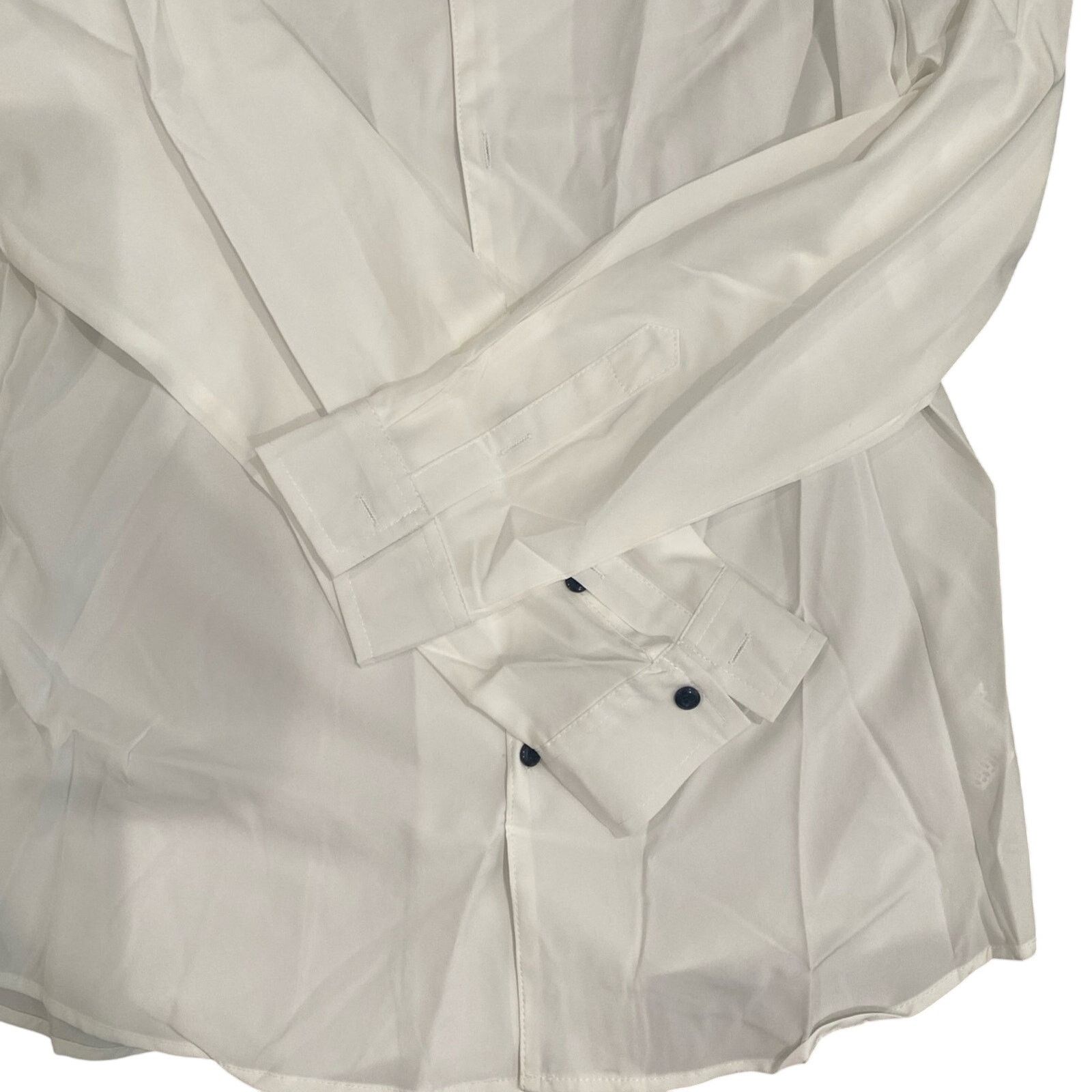 Shein Men’s Long Sleeve Button Down Dress Shirt in White, Size M Size US M / EU 48-50 / 2 - 2 Thumbnail