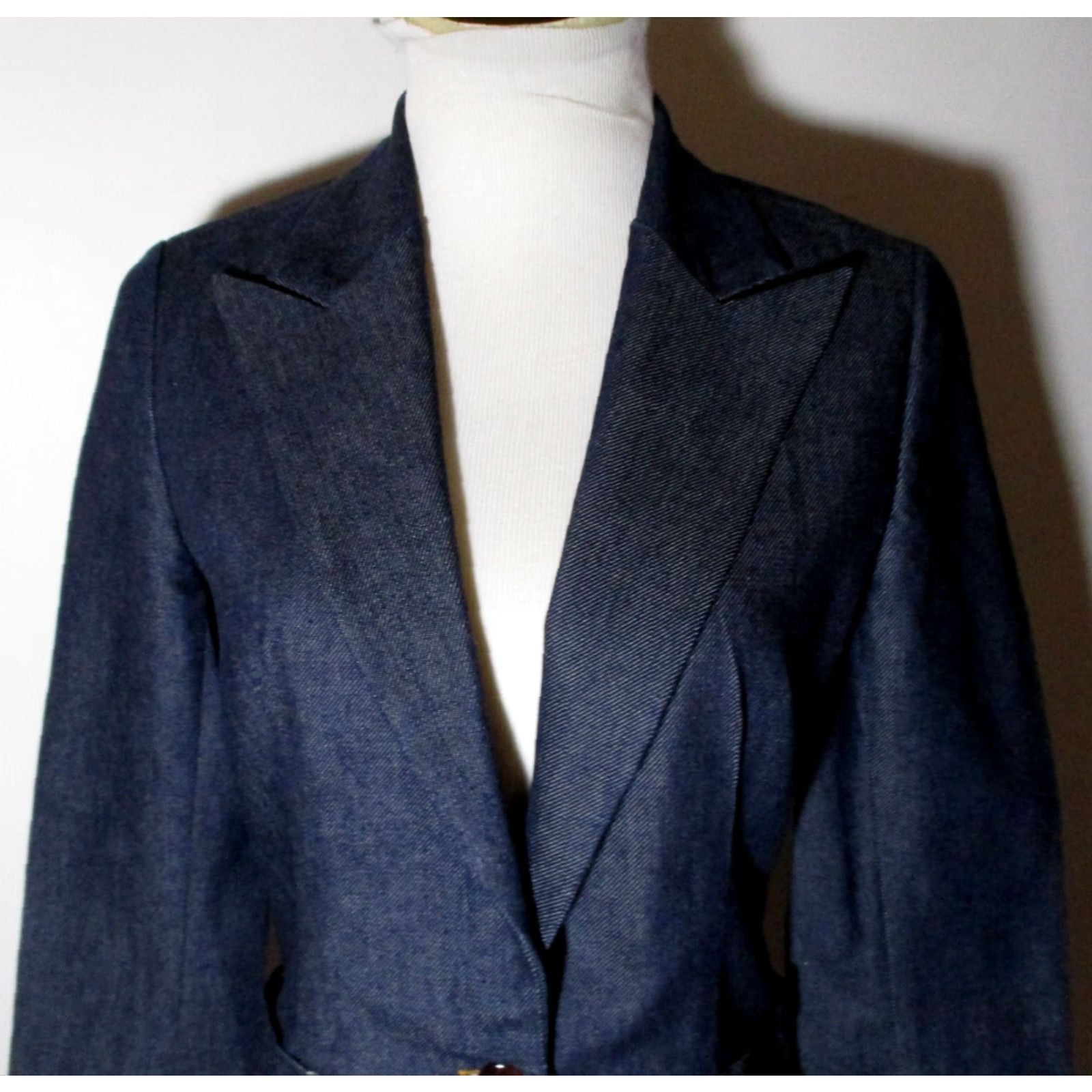 Denime LISA KLEIN Blue Button Denim Jacket Women's Size 8 Size M / US 6-8 / IT 42-44 - 4 Thumbnail