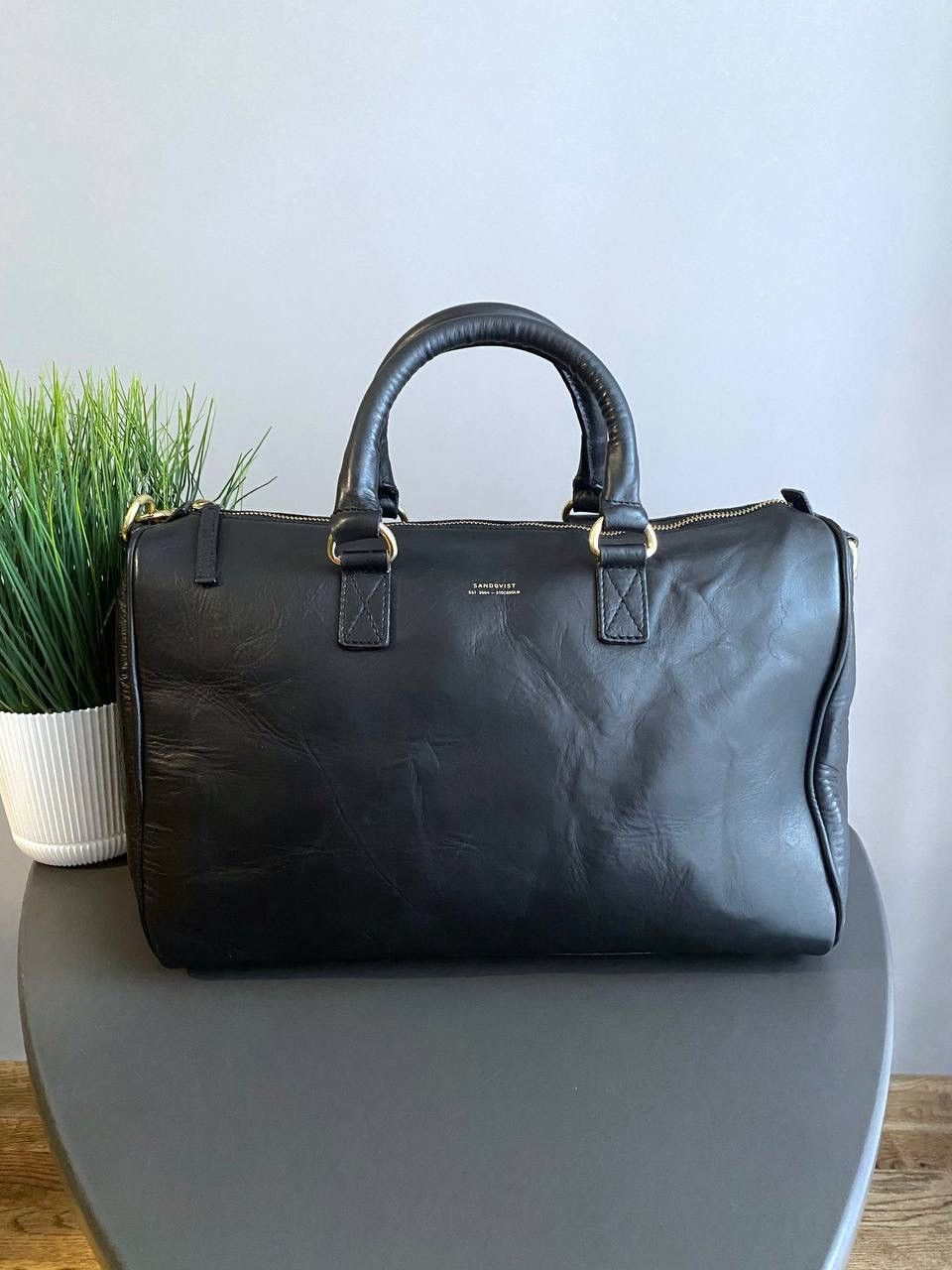 SANDQVIST Sandqvist Black Leather Handbag Shoulder Bag Size ONE SIZE - 1 Thumbnail