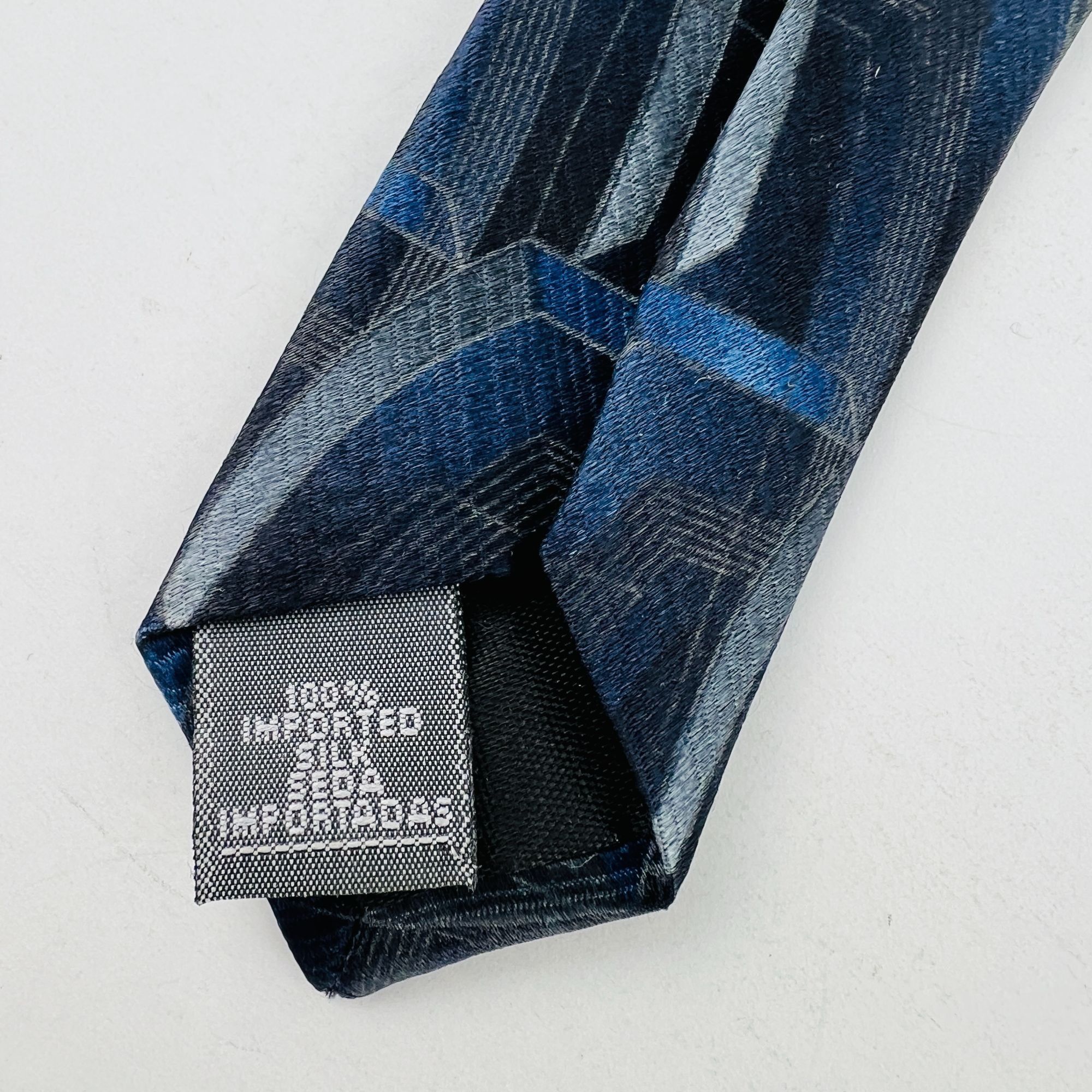 Stafford Stafford Blues Grays Necktie Tie 100% Imported Silk Size ONE SIZE - 5 Thumbnail