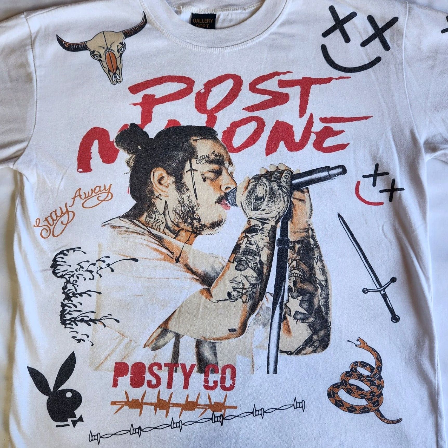 Gallery Dept. VINTAGE GALLERY DEPT x Posty Co Post Malone Hip Hop Graphic Print T-Shirt Adult Medium White Concert Mens Size US M / EU 48-50 / 2 - 2 Thumbnail