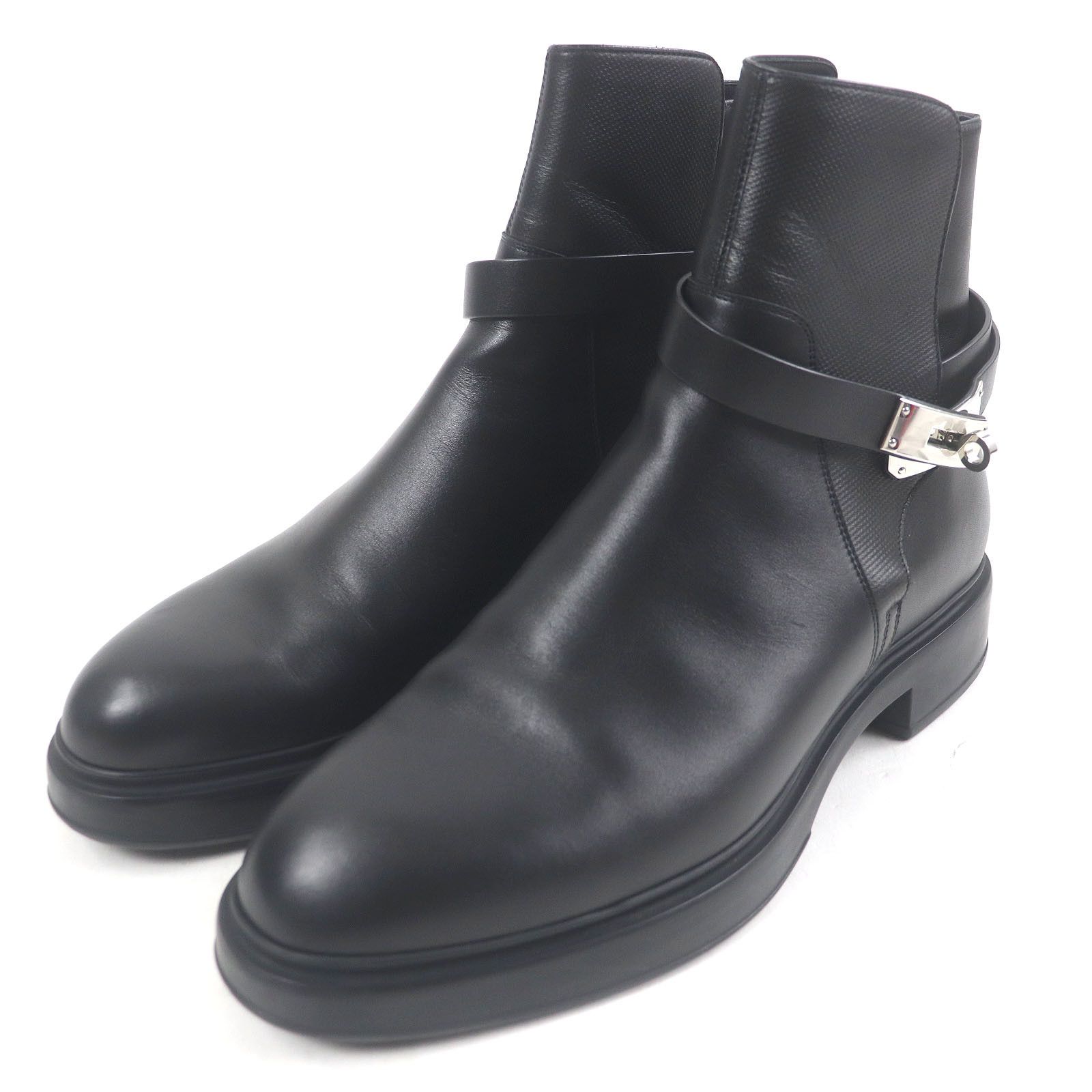 Hermes Hermes Hermes Kelly Buckle Leather Ankle Boots Leather Shoes Size ONE SIZE - 1 Thumbnail