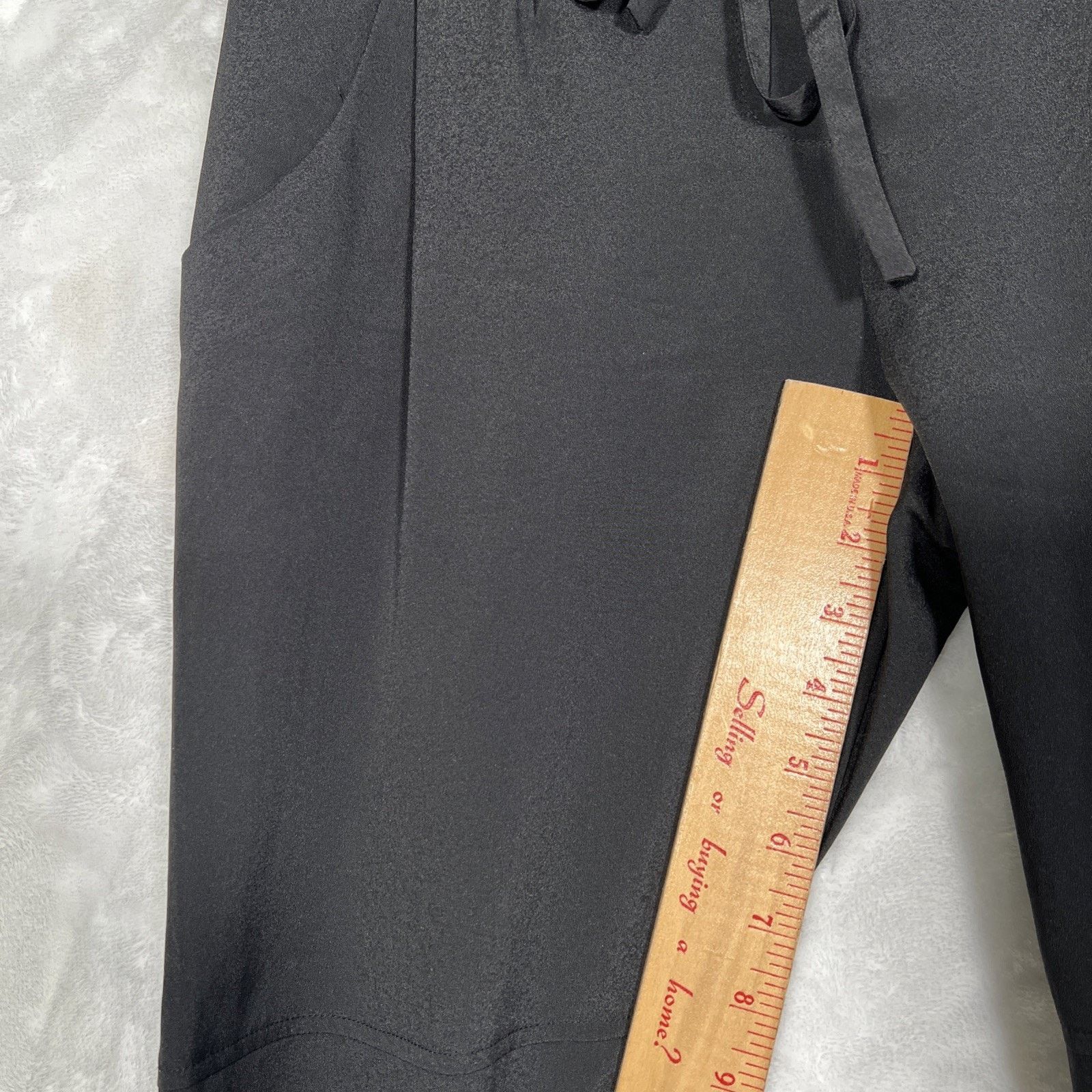 Apt. 9 NWT Apt.9 Black Tie Waist Pull-On Pleated Soft Dress Pants Size 25" / US 0 / IT 36 - 6 Thumbnail