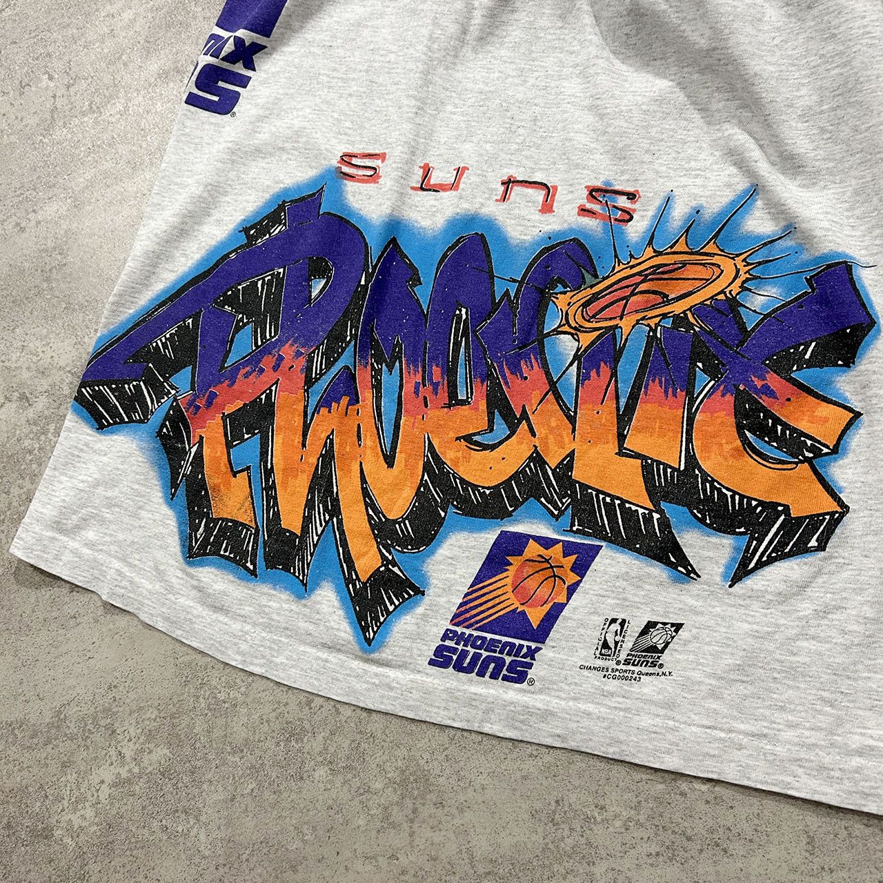 NBA × Vintage VTG 90s NBA PHOENIX SUNS GRAFFITI DOUBLE SIDED T-SHIRT Size US M / EU 48-50 / 2 - 4 Thumbnail