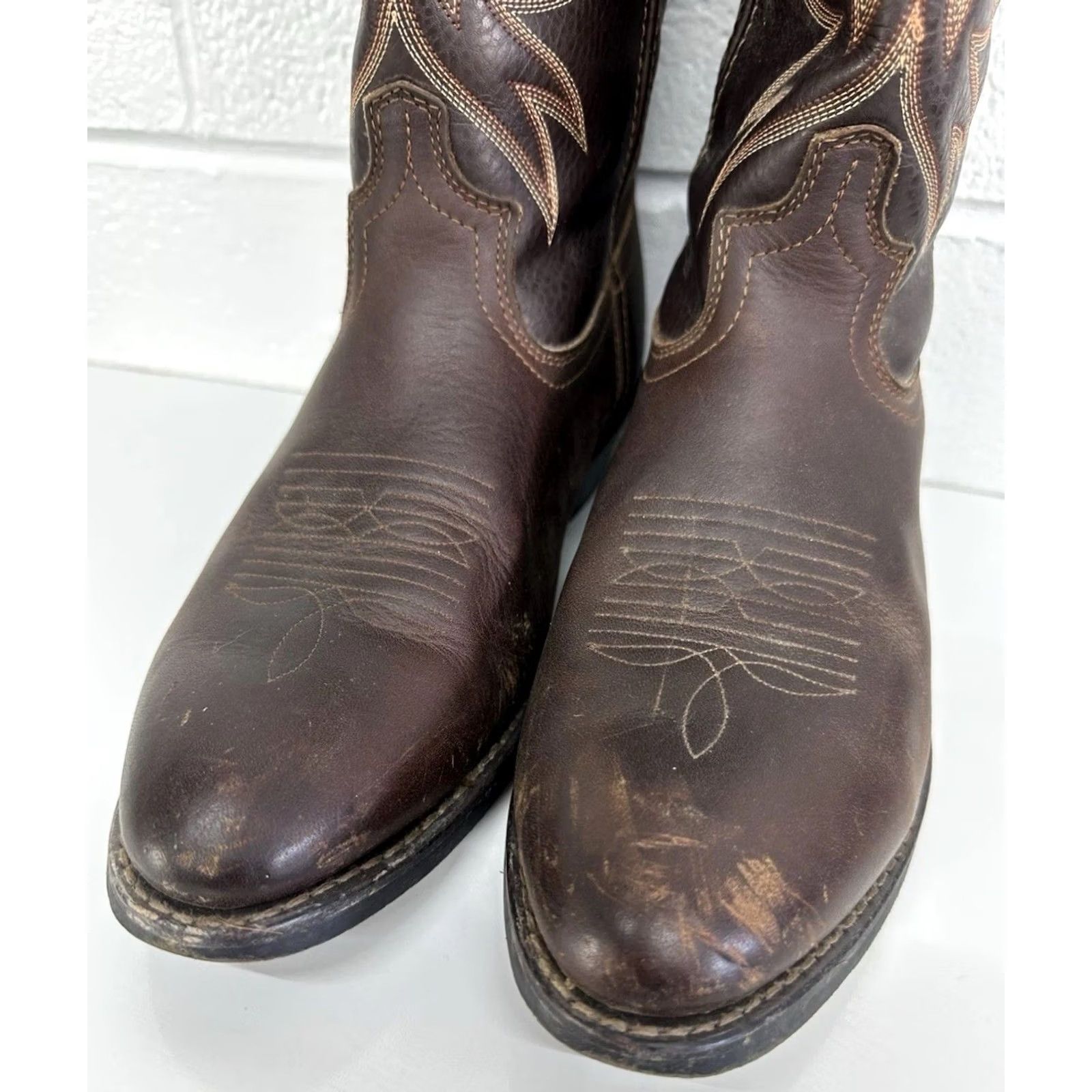 Vintage Laredo 4243 Cowboy boots Brown leather Size US 10.5 / EU 43-44 - 4 Thumbnail