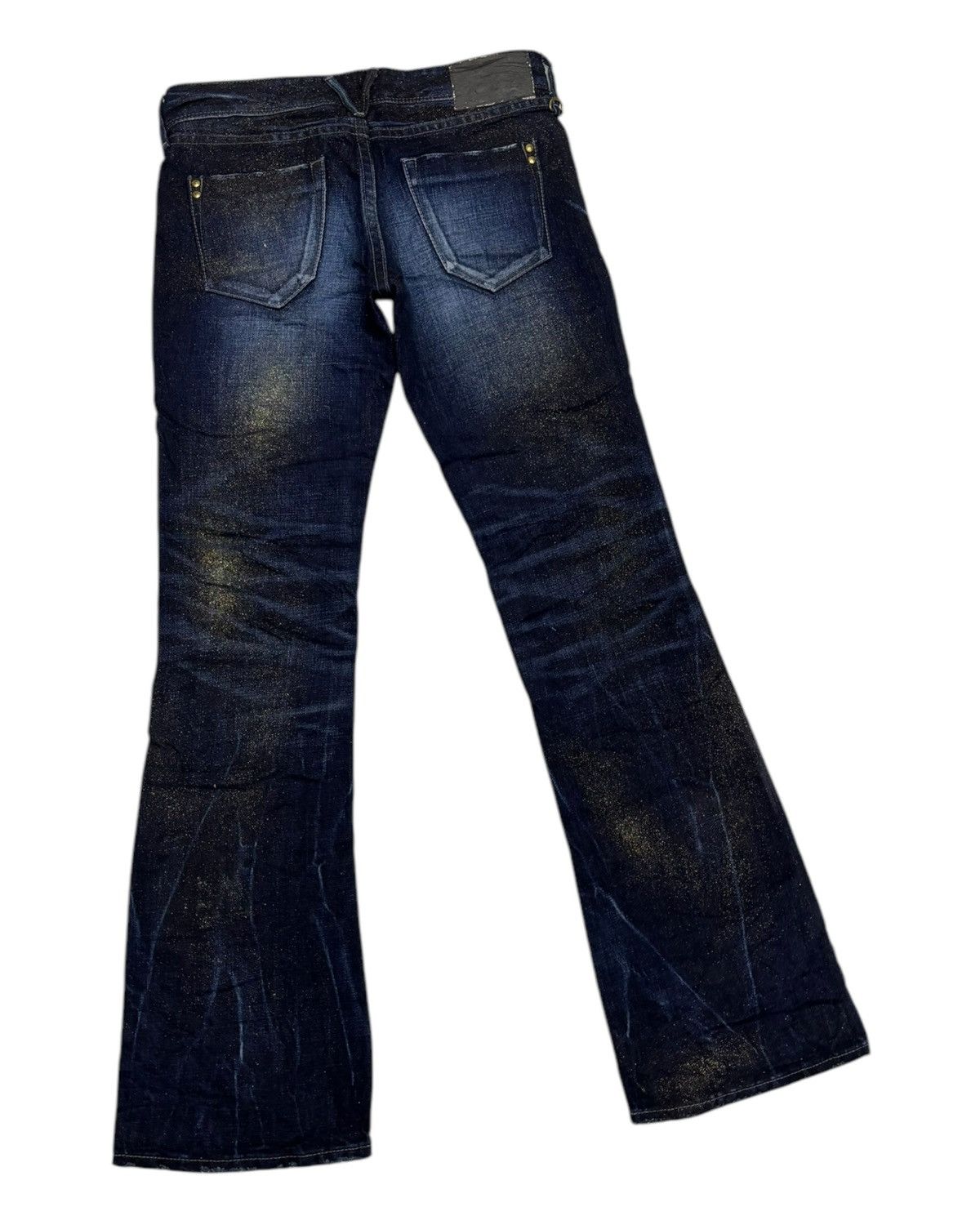 GOSTAR DE FUGA × Hysteric Glamour × If Six Was Nine Vanquish Flared Denim Gold Speckle Detail Distressed Jeans Size US 30 / EU 46 - 4 Thumbnail
