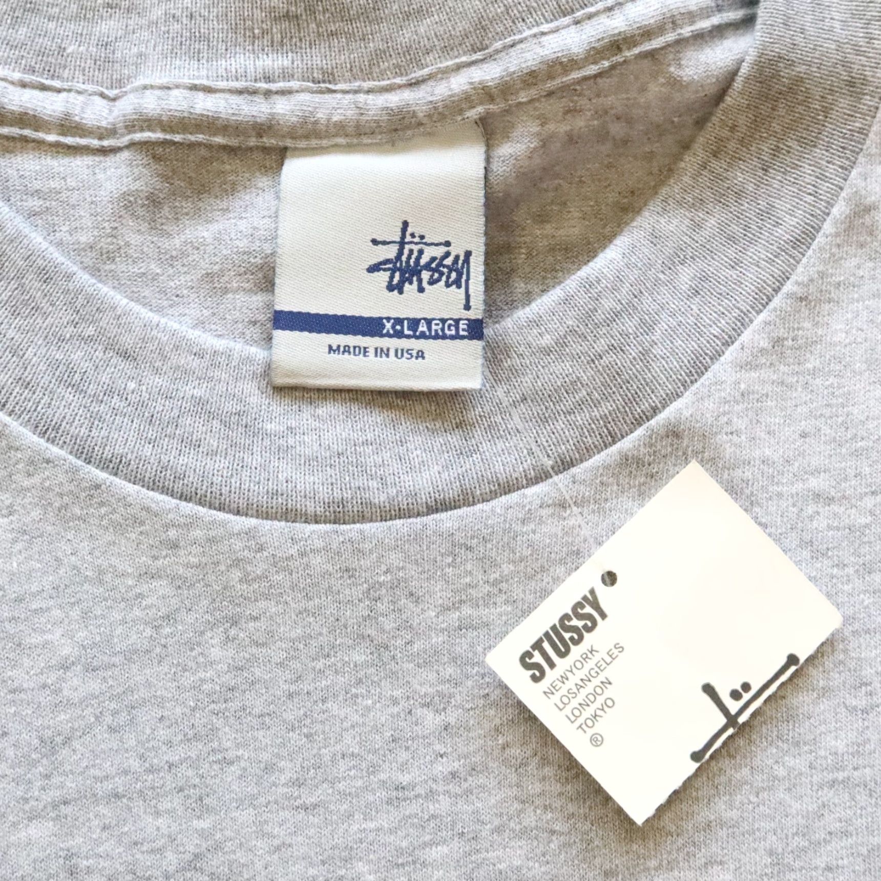 Vintage VINTAGE Stussy N4 Tee Shirt XL Gray Mens Shirt N4 Tee USA 90s Stussy Vintage Shirt Size US XL / EU 56 / 4 - 6 Thumbnail