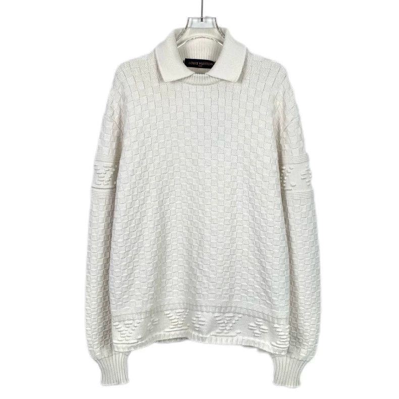 Louis Vuitton 23 Long Sleeve Sweater with Checker Lapel in