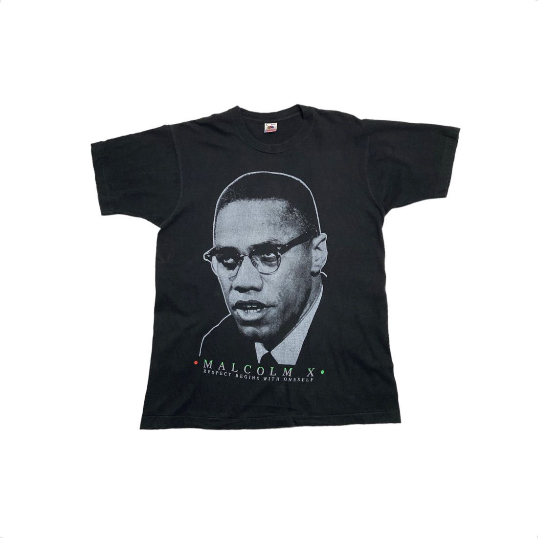 古着 90s USA製 MALCOLM X 「X」 ブラック カルチャー Tシャツ