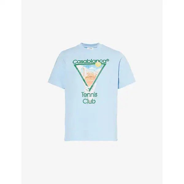 Casablanca o1mle0326 Printed T-Shirt Tennis Icon in Blue Size US S / EU 44-46 / 1 - 1 Thumbnail