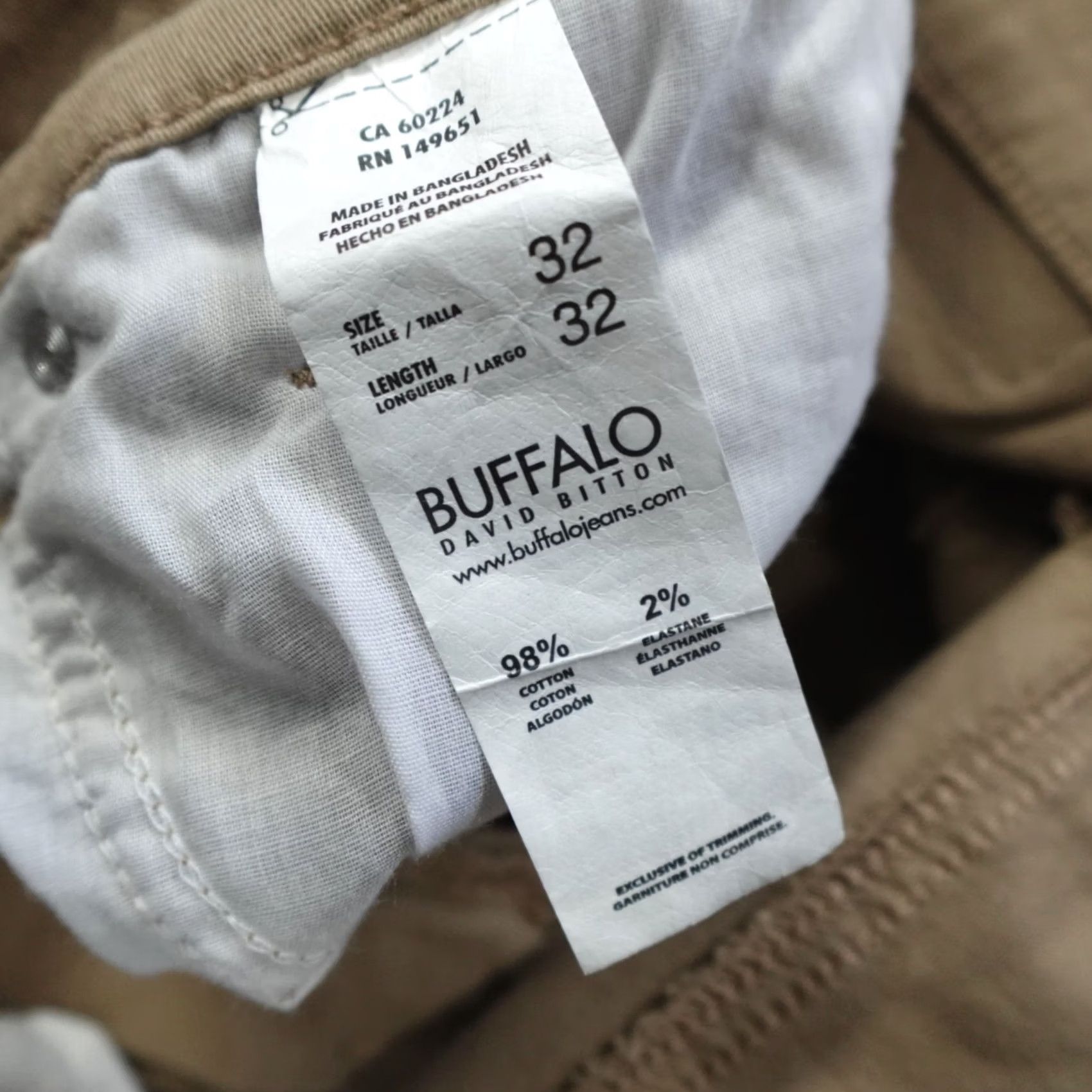 Buffalo David Bitton Buffalo David Bitton Jeans Beige Dark Straight Six Pants Men 32x32 Regular 5-Pocket Cotton Blend Denim Jeans Mens Size US 32 / EU 48 - 4 Thumbnail