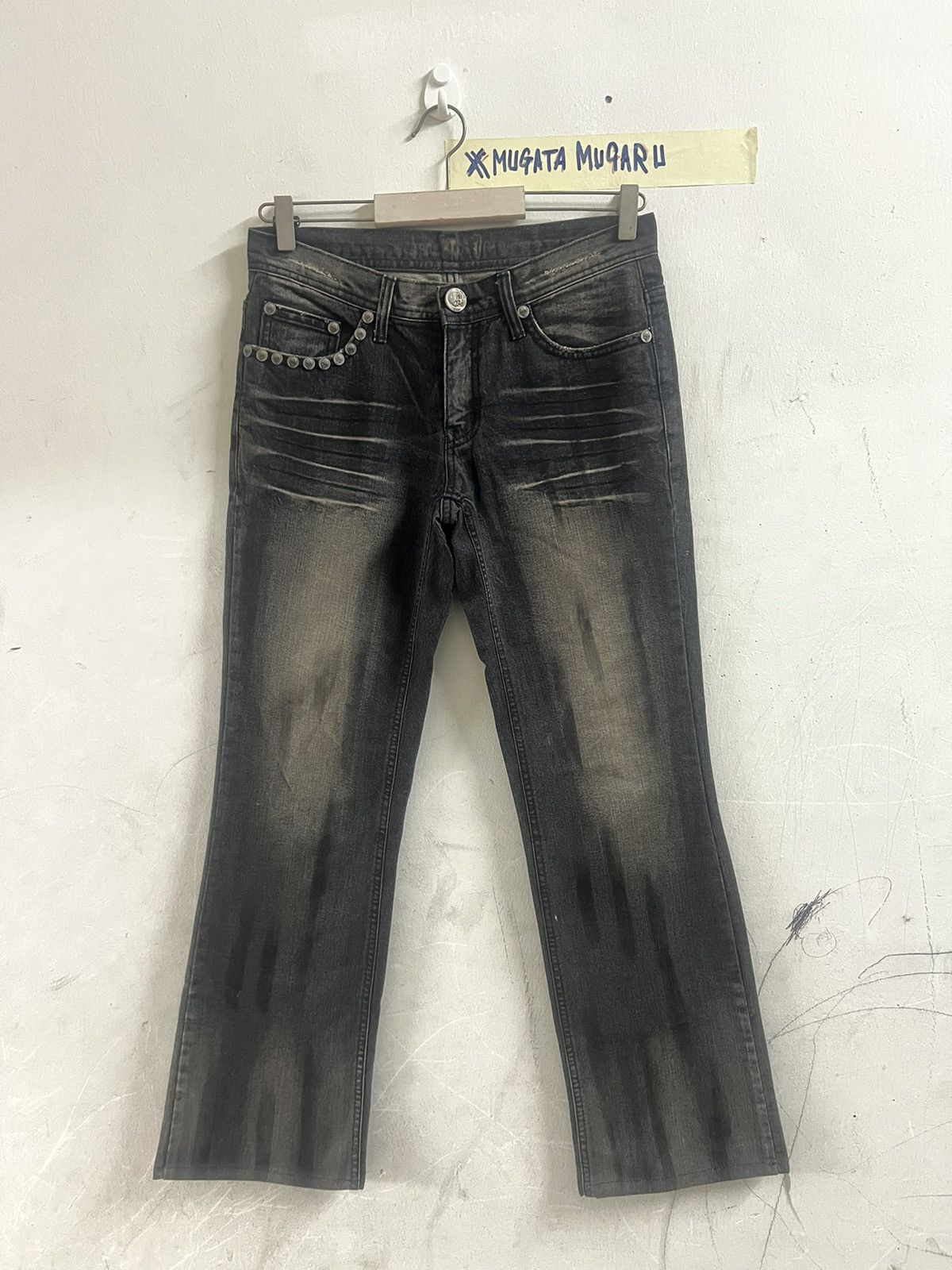 Japanese Brand FLARE UNKNOWN SKULL DENIM PANT Size US 30 / EU 46 - 1 Thumbnail