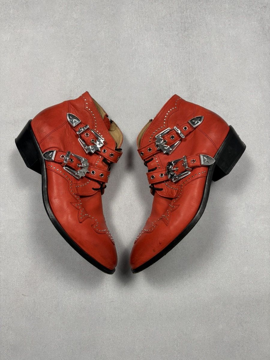 Other Air & Grace London Red Western Buckle Leather Boots 43 West Size US 10 / EU 43 - 1 Thumbnail