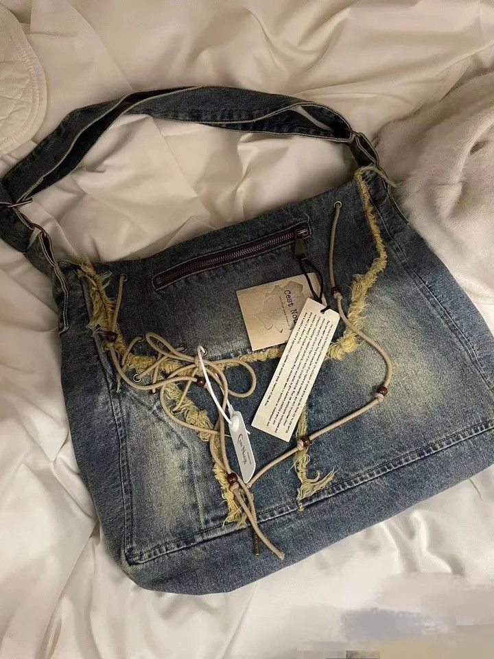 Other Distressed Denim Sling Bag Size ONE SIZE - 1 Thumbnail
