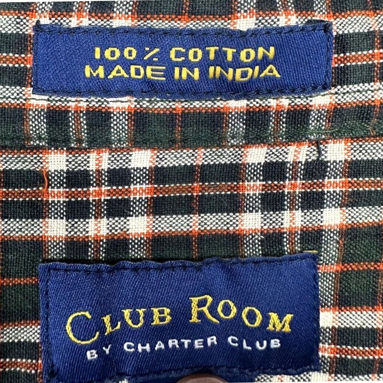Club Room Club Room Shirt Adult 2XL Charter Club Green Orange Plaid Button Down Mens NEW Size US XXL / EU 58 / 5 - 5 Thumbnail