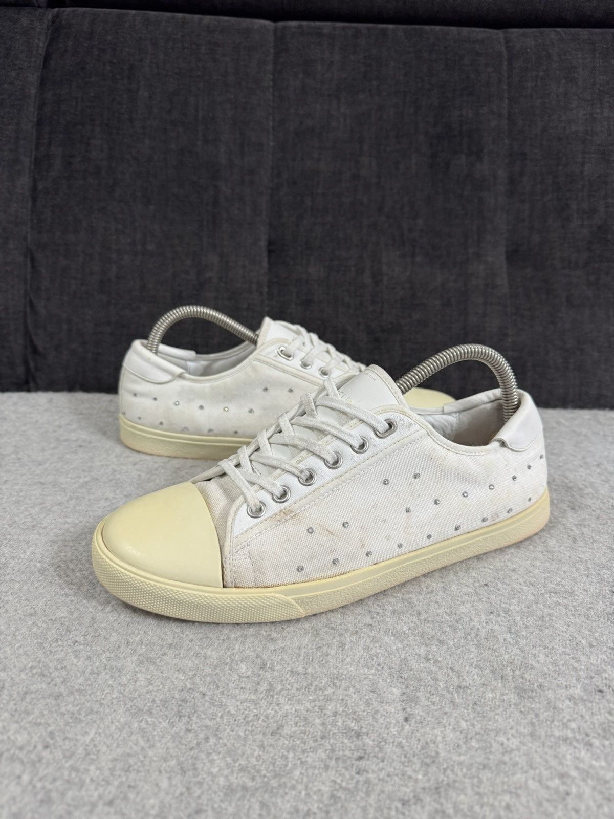 Celine Celine Paris Blank Toe Cap Low Top Sneakers white crystals40 Size US 10 / IT 40 - 1 Thumbnail