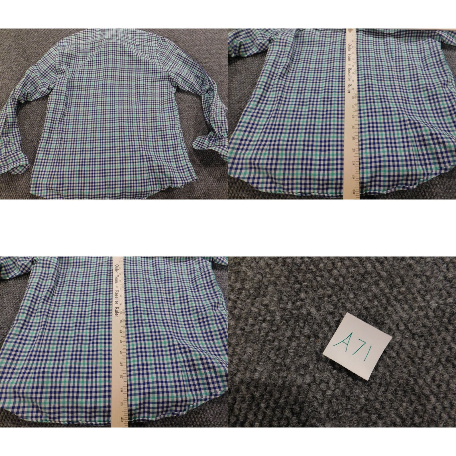 Vintage Hyden Yoo Mens Shirt L Blue Plaid Button-Down Collar Long Sleeve Button Up - Regular, Red Accent Logo Western All Seasons Size US L / EU 52-54 / 3 - 8 Thumbnail