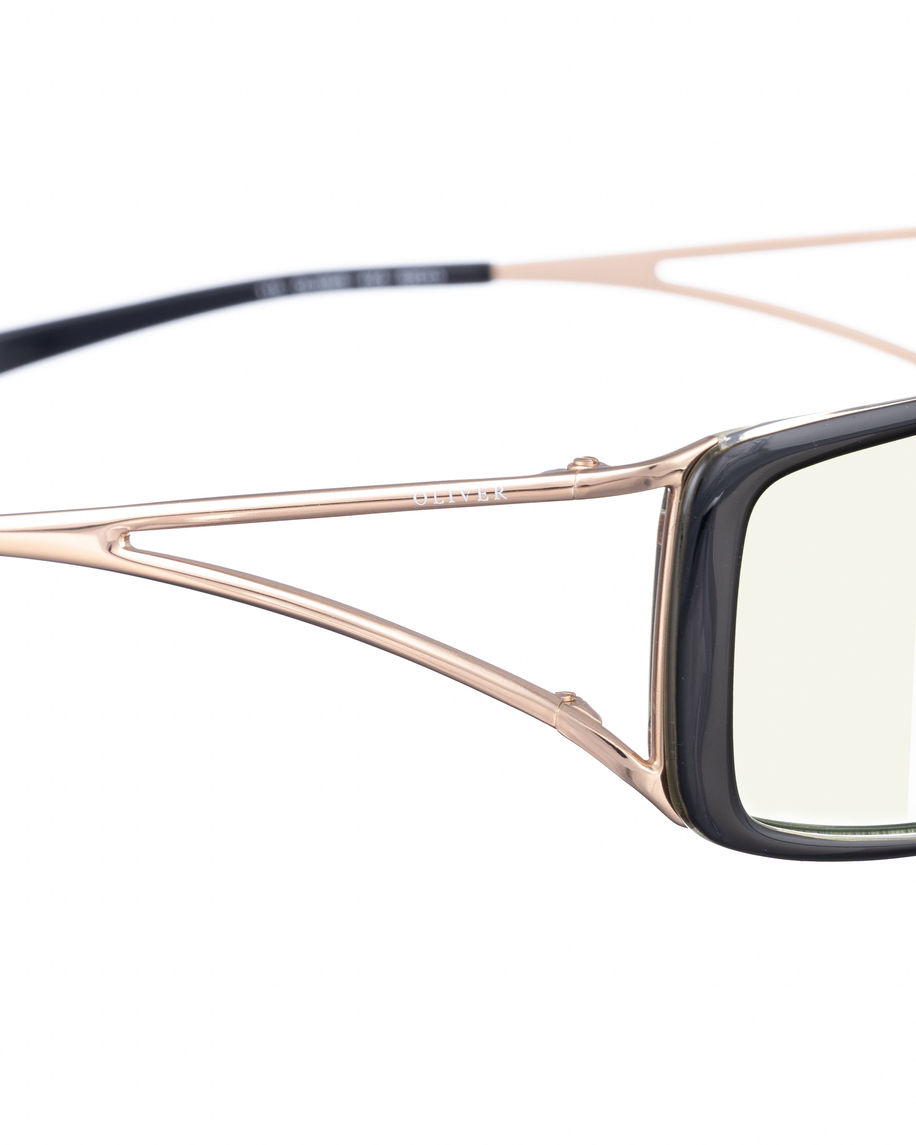 Valentino Oliver by Valentino '00s Gold Rectangle Cut Out Sunglasses Size ONE SIZE - 3 Thumbnail