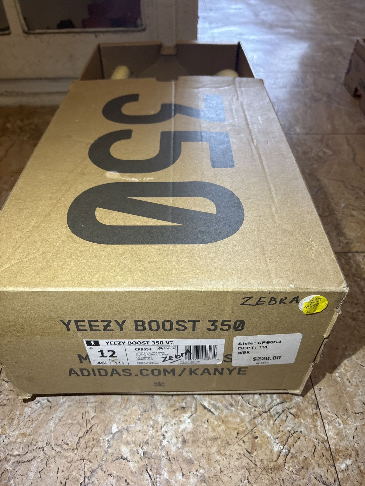 Adidas ADIDAS YEEZY 350 v2 Zebra Size US 12 / EU 45 - 1 Thumbnail