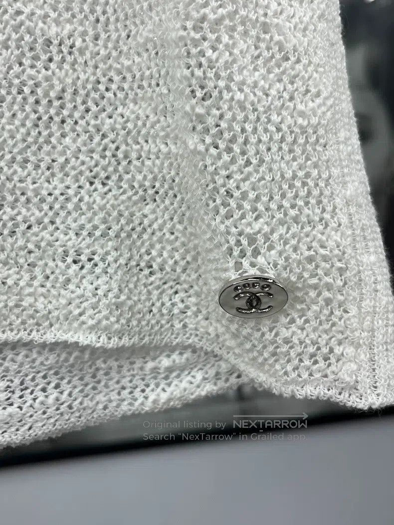 Chanel Chanel Beach Series White Pocket Knitted Vest Size XS / US 0-2 / IT 36-38 - 2 Thumbnail