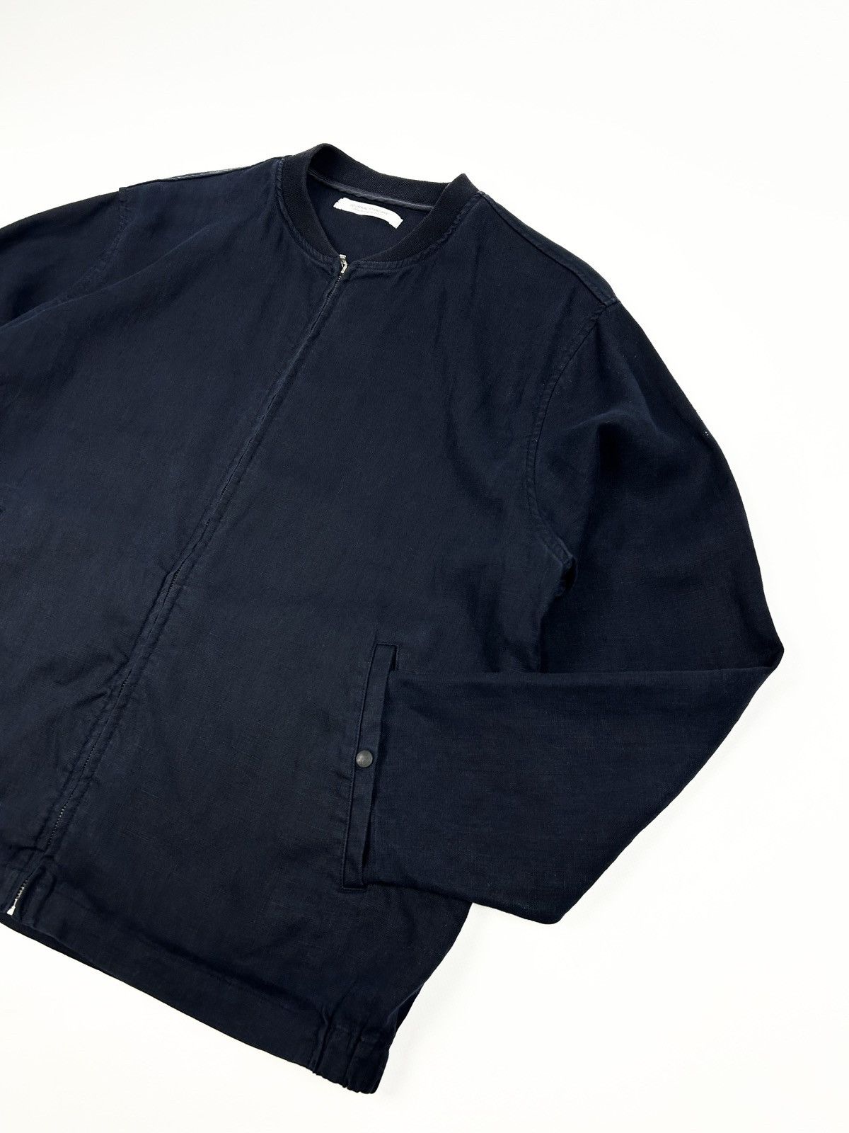 Japanese Brand Journal Standard Linen Bomber Jacket Navy L Japanese style Size US L / EU 52-54 / 3 - 6 Thumbnail