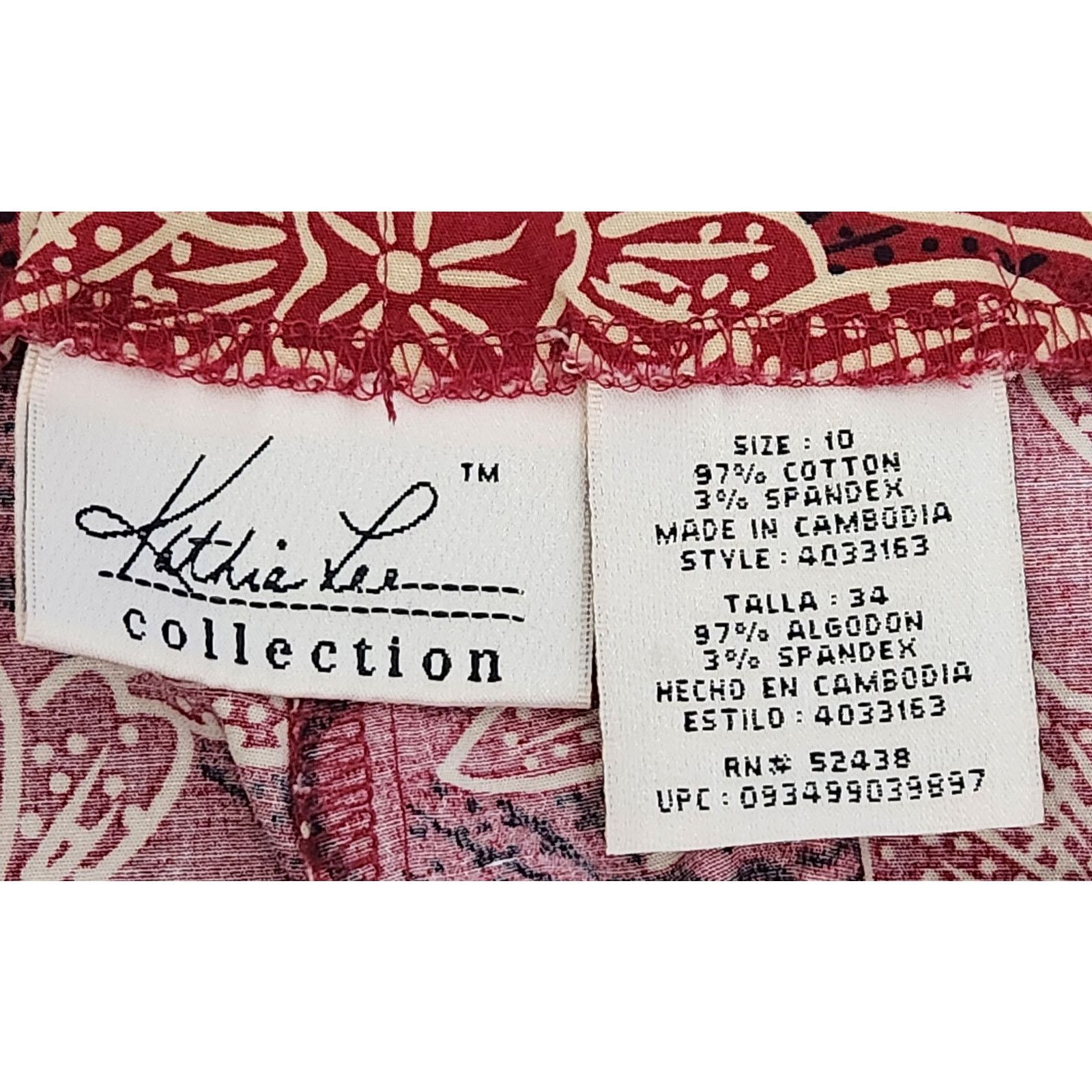 Other Kathie Lee Collection Red Black White Floral Ankle Pants 10 Size 32" / US 10 / IT 46 - 3 Thumbnail