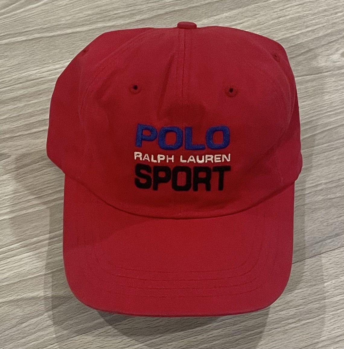 Vintage Polo Sport Ralph Lauren Hat Red Blue USA Strapback