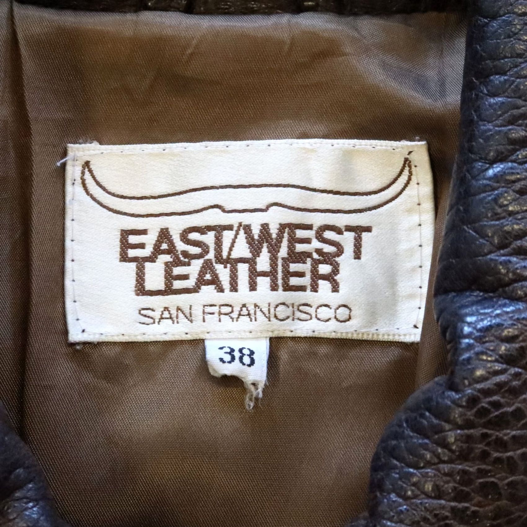 Vintage Vintage East West Leather Jacket Men 38 Brown Biker San Francisco USA Size US XXS / EU 40 - 6 Thumbnail