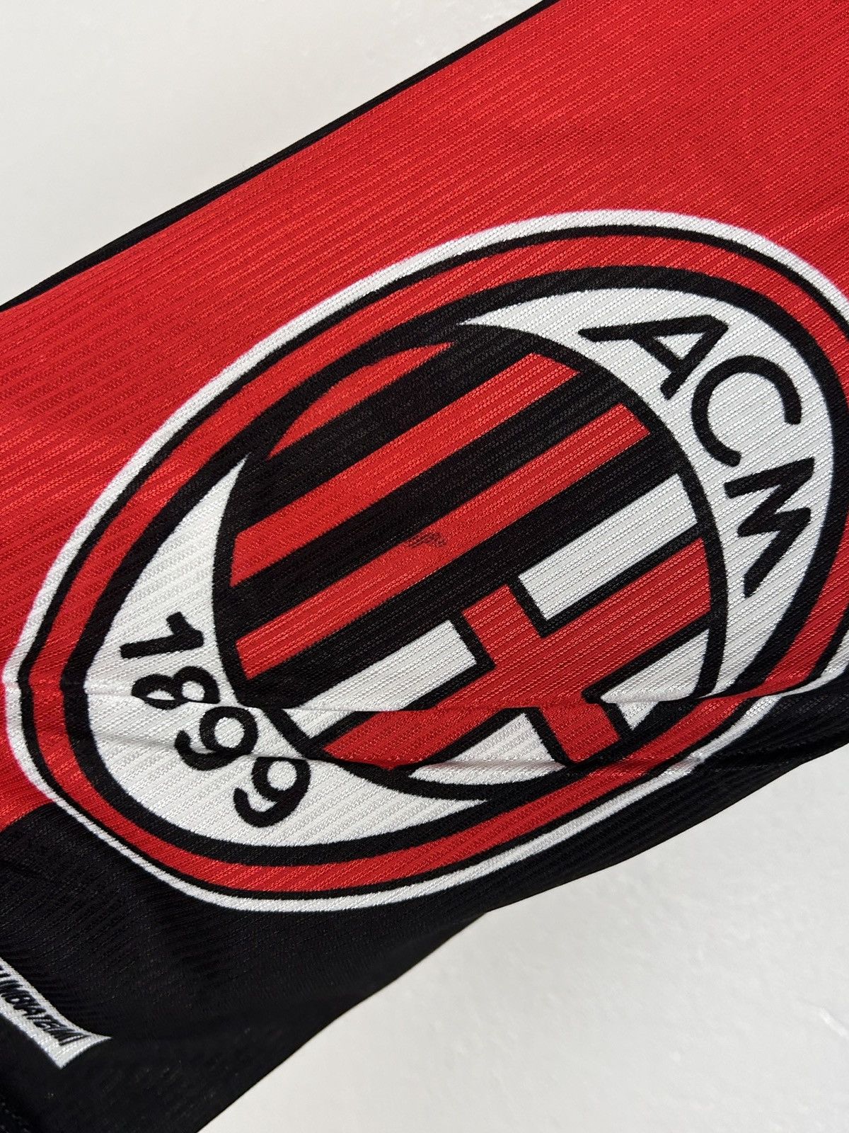 Vintage 90s Vintage AC Milan Polyester 3R Sport Scarf Size ONE SIZE - 2 Thumbnail