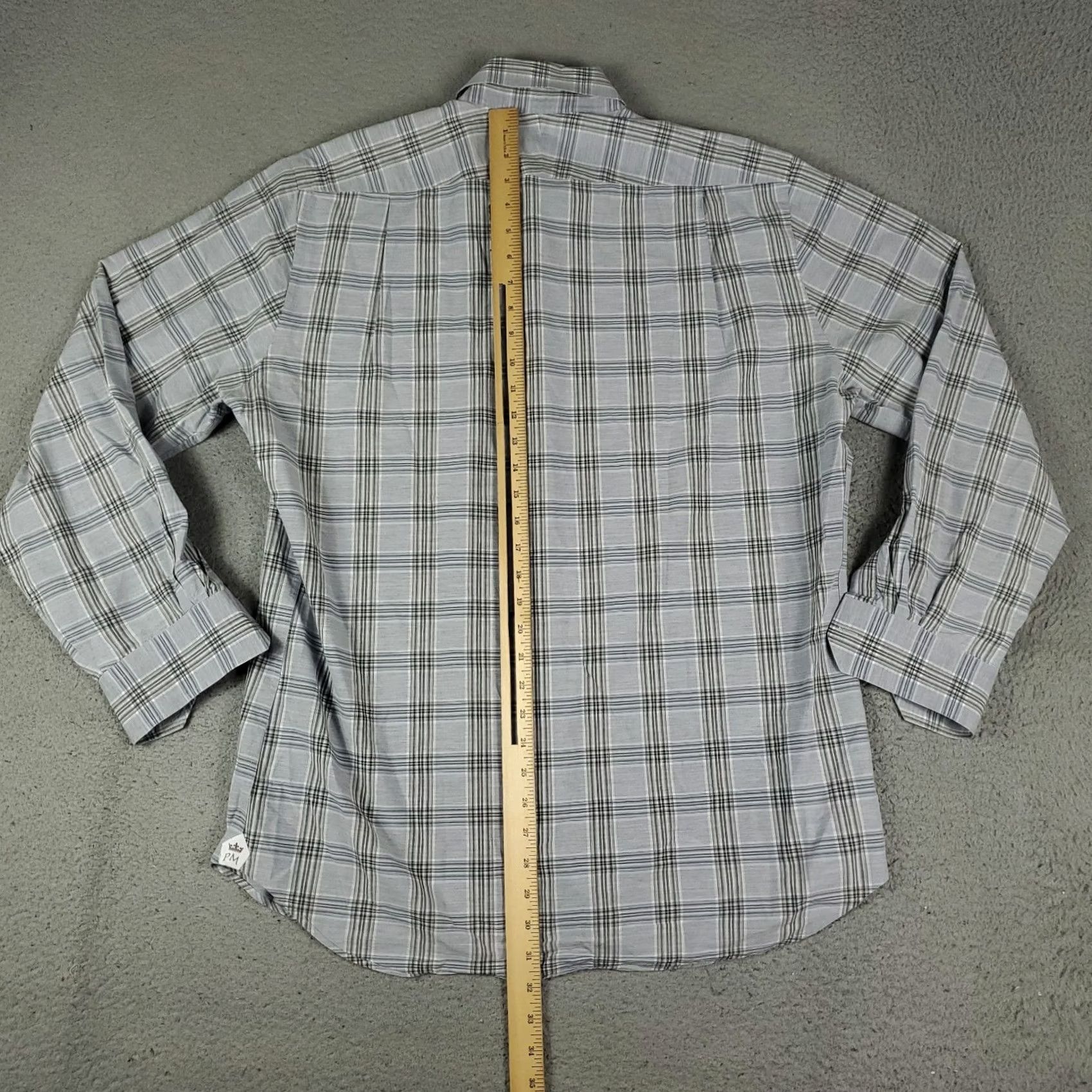 Peter Millar Peter Millar Mens Large Gray Plaid Casual Button Up Long Sleeve Shirt Size US L / EU 52-54 / 3 - 3 Thumbnail