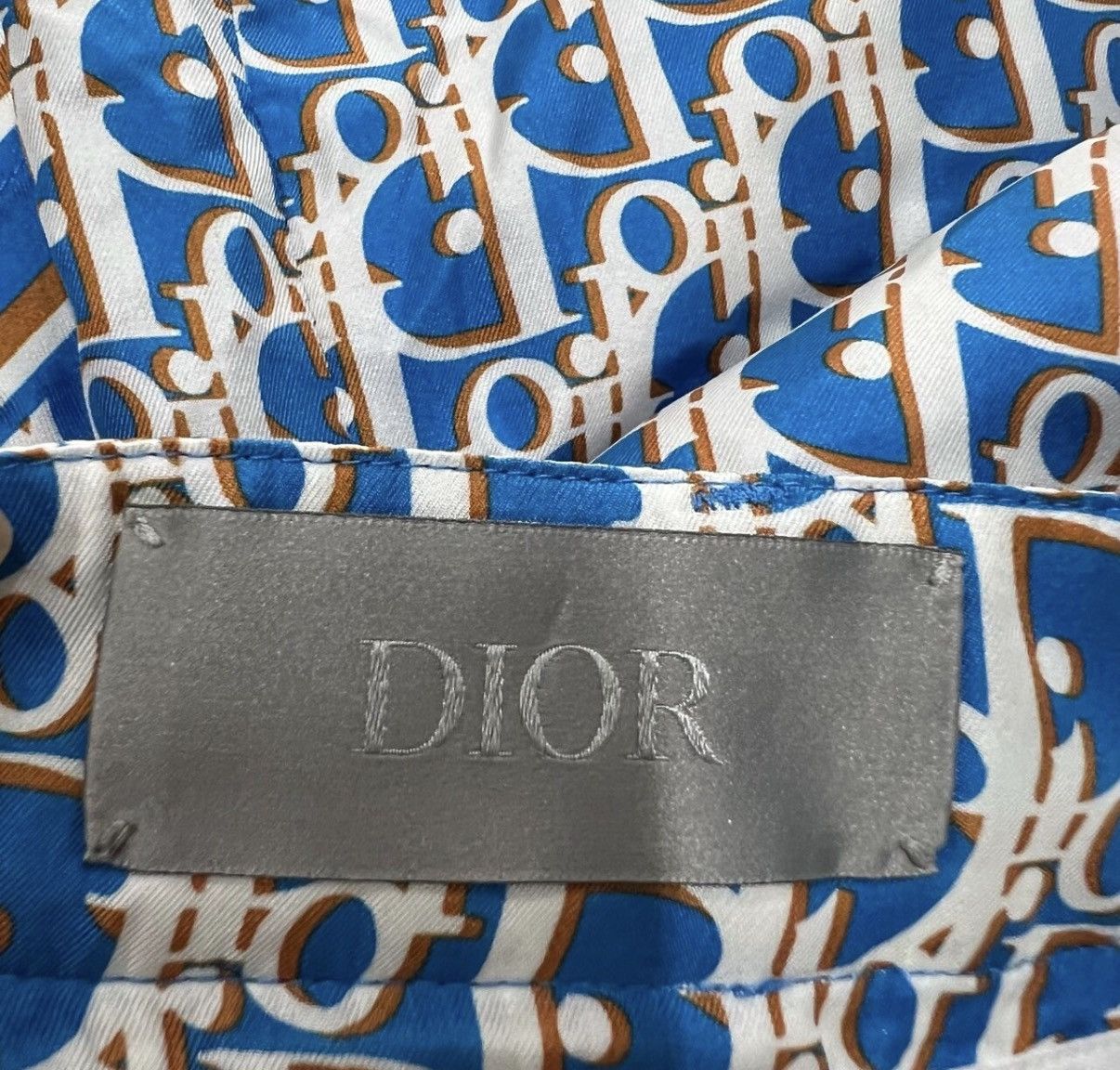 Dior Dior Blue All-over Monogram Silk Shorts J41 Size US 32 / EU 48 - 3 Thumbnail
