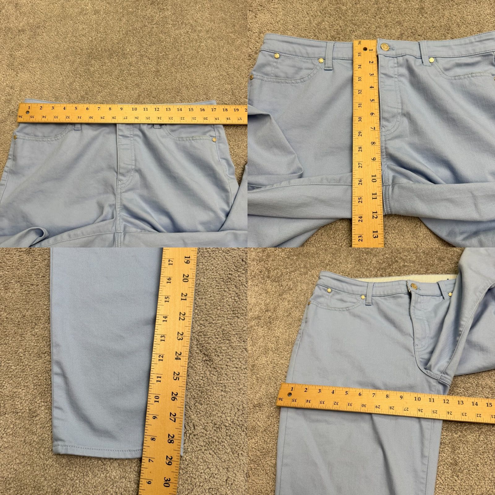 Talbots Talbots Womens 12 Periwinkle Blue Slim Fit Ankle Chino Pants Mid Rise Flat Front Size 34" / US 12 / IT 48 - 9 Thumbnail
