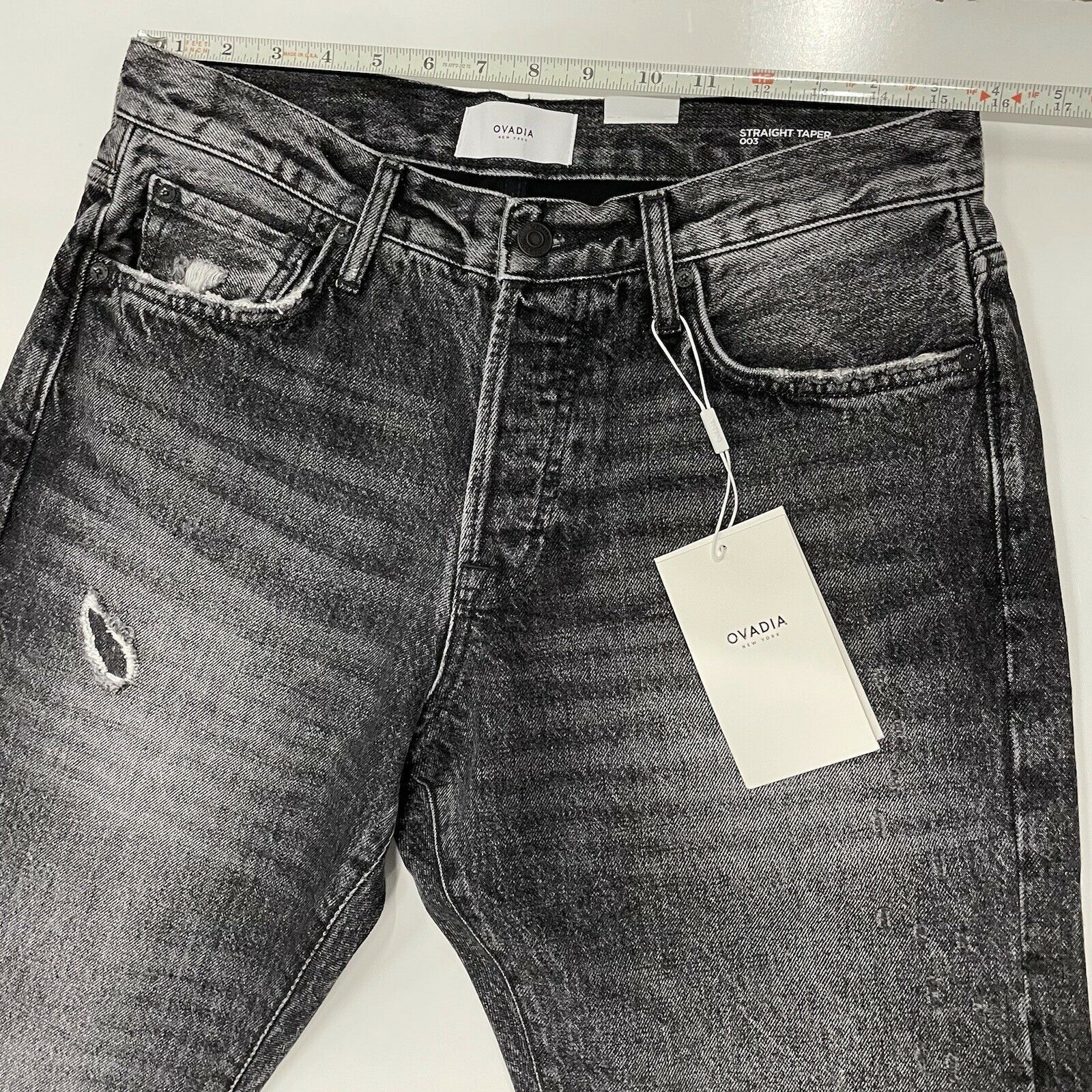 Ovadia & Sons Ovadia & Sons Men's Straight Taper Jeans Black Denim Size 32 Size US 32 / EU 48 - 11 Thumbnail