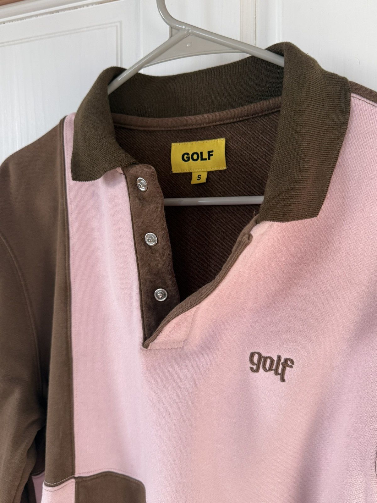 Golf Wang Golf Wang Two Tone Long Sleeve Polo in the Brown/Pink size S Size US S / EU 44-46 / 1 - 4 Thumbnail
