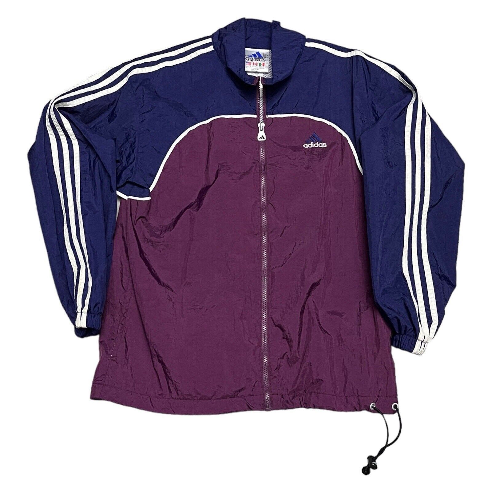 00'S Adidas Back Logo Windbreaker Men's Size L polyester navy blue type Vintage Second Hand main image 1