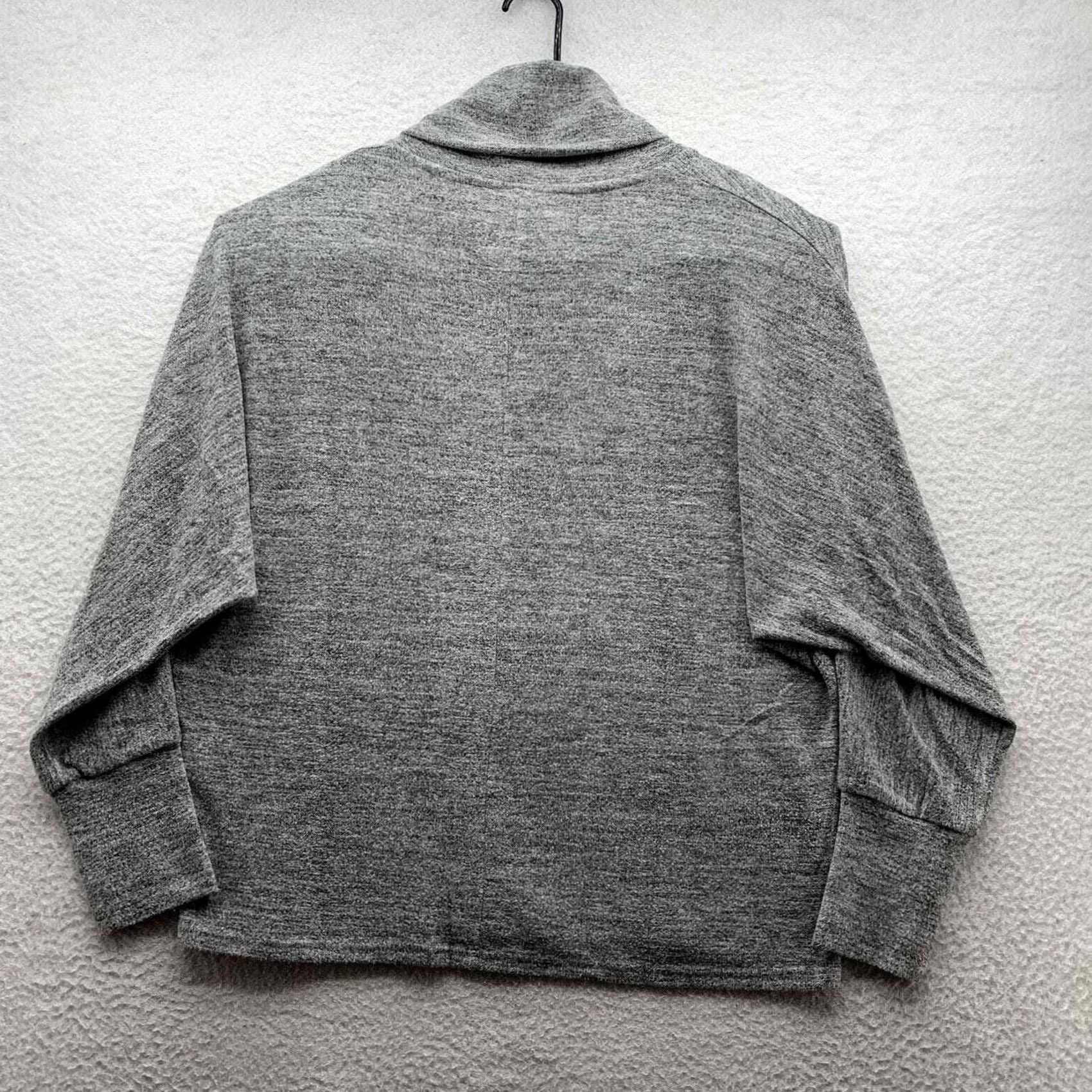 Lucky Brand Lucky Brand Sweater Womens Large Heather Gray Relaxed Mock Neck Soft Thin Preppy Size L / US 10 / IT 46 - 5 Thumbnail