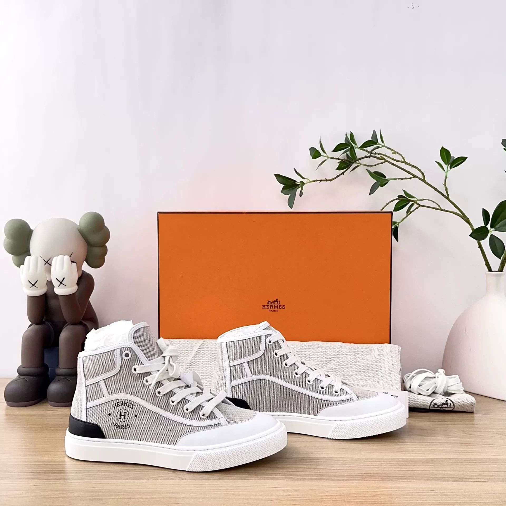 Hermes Hermes Get Up Canvas Leather Low-Top Sneaker Size US 6 / IT 36 - 1 Thumbnail