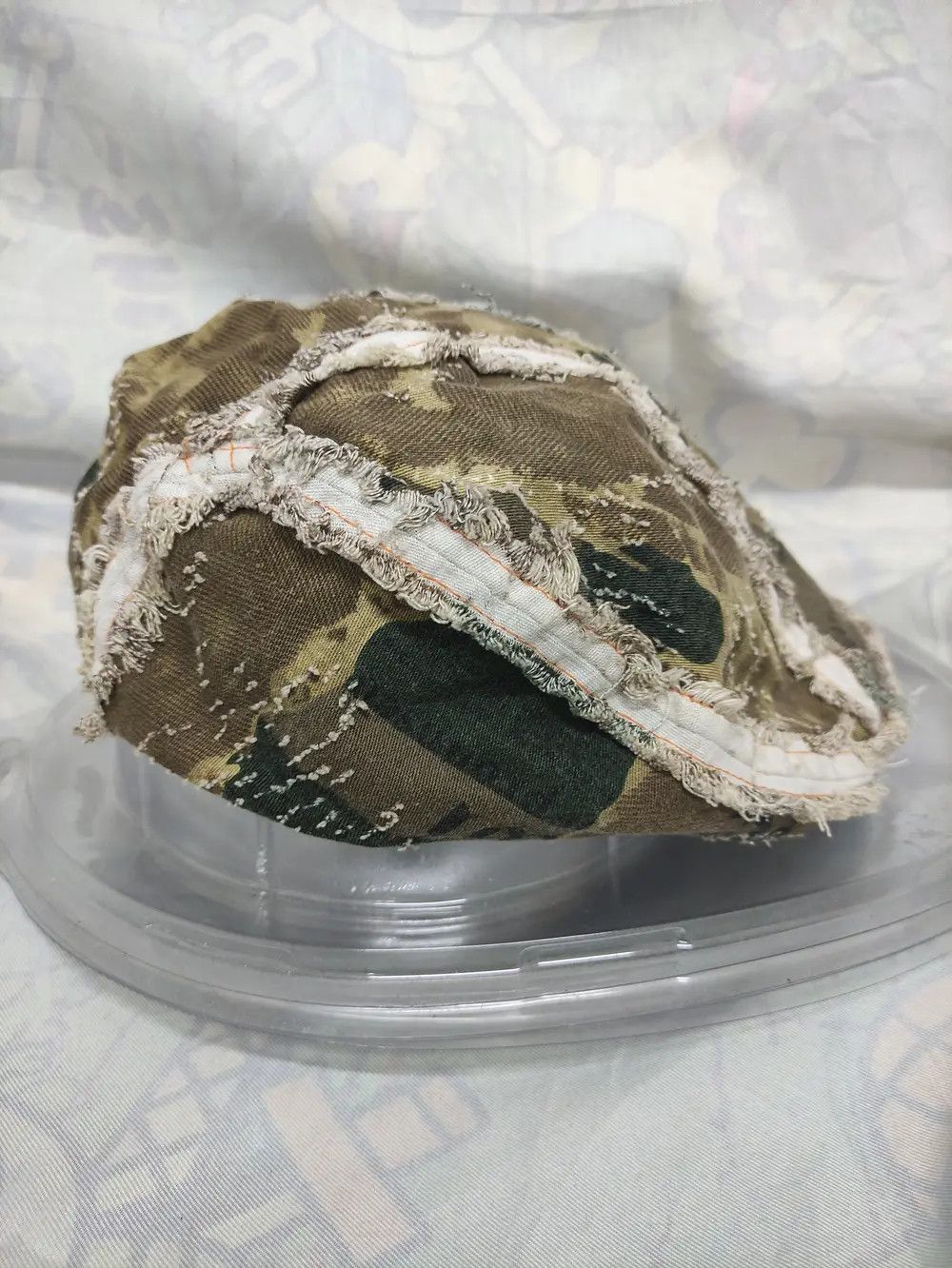 Japanese Brand CAMOUFLAGE DISTRESSED DESIGN BARETTA CAP YOUTH SIZE Size ONE SIZE - 5 Thumbnail