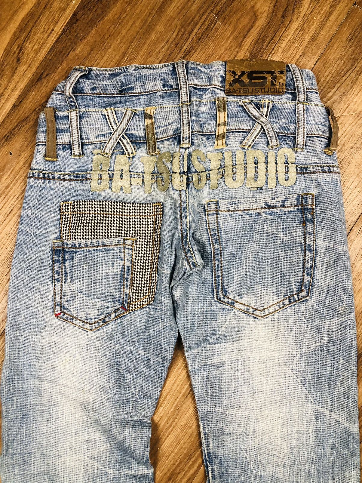Japanese Brand BA-TSU STUDIO Y2K Reworked Distressed Denim (37) Size US 27 - 14 Thumbnail