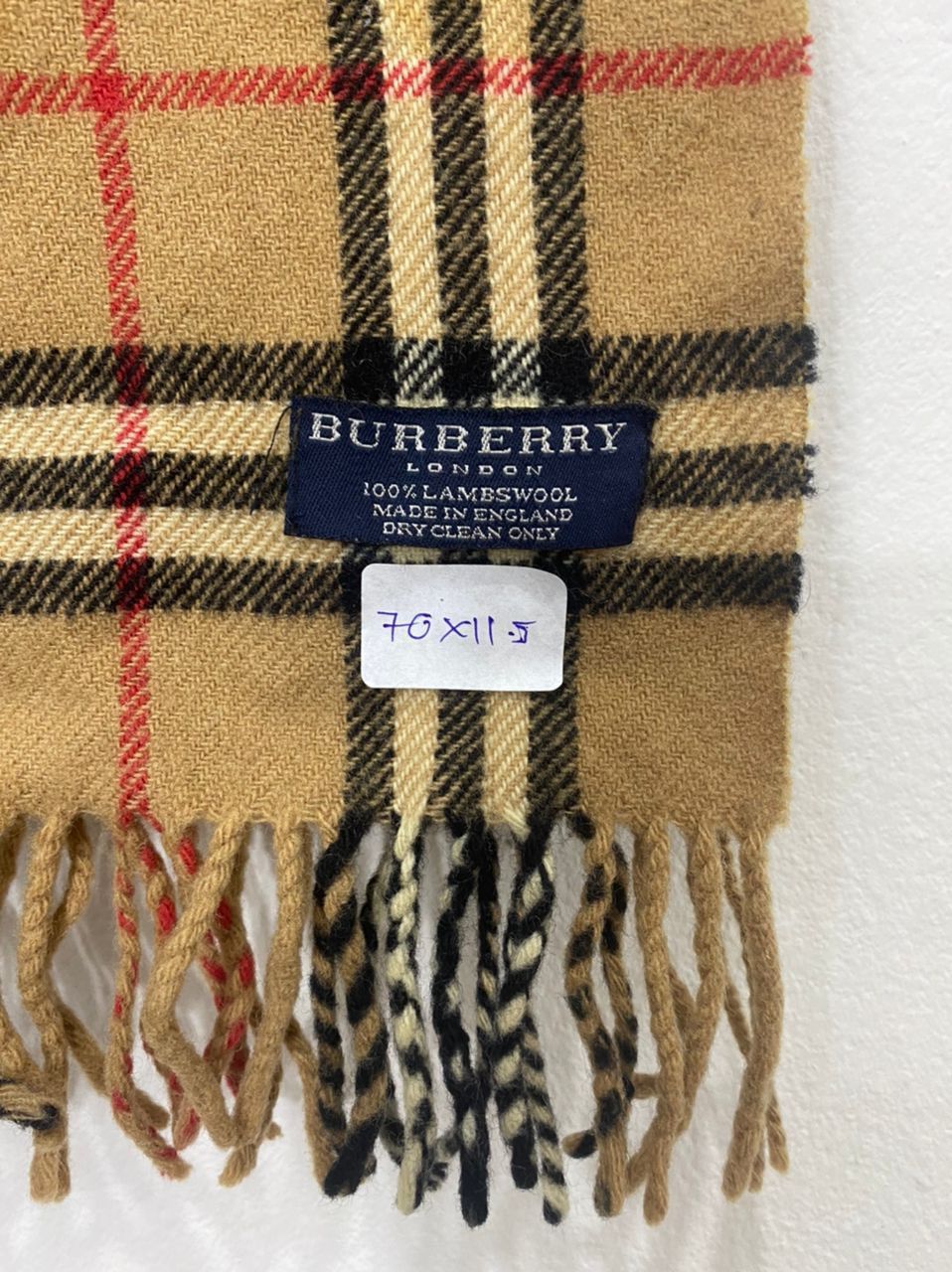 Burberry 💥VINTAGE Burberry Muffler England Wool Nova Check scarf Size ONE SIZE - 3 Thumbnail