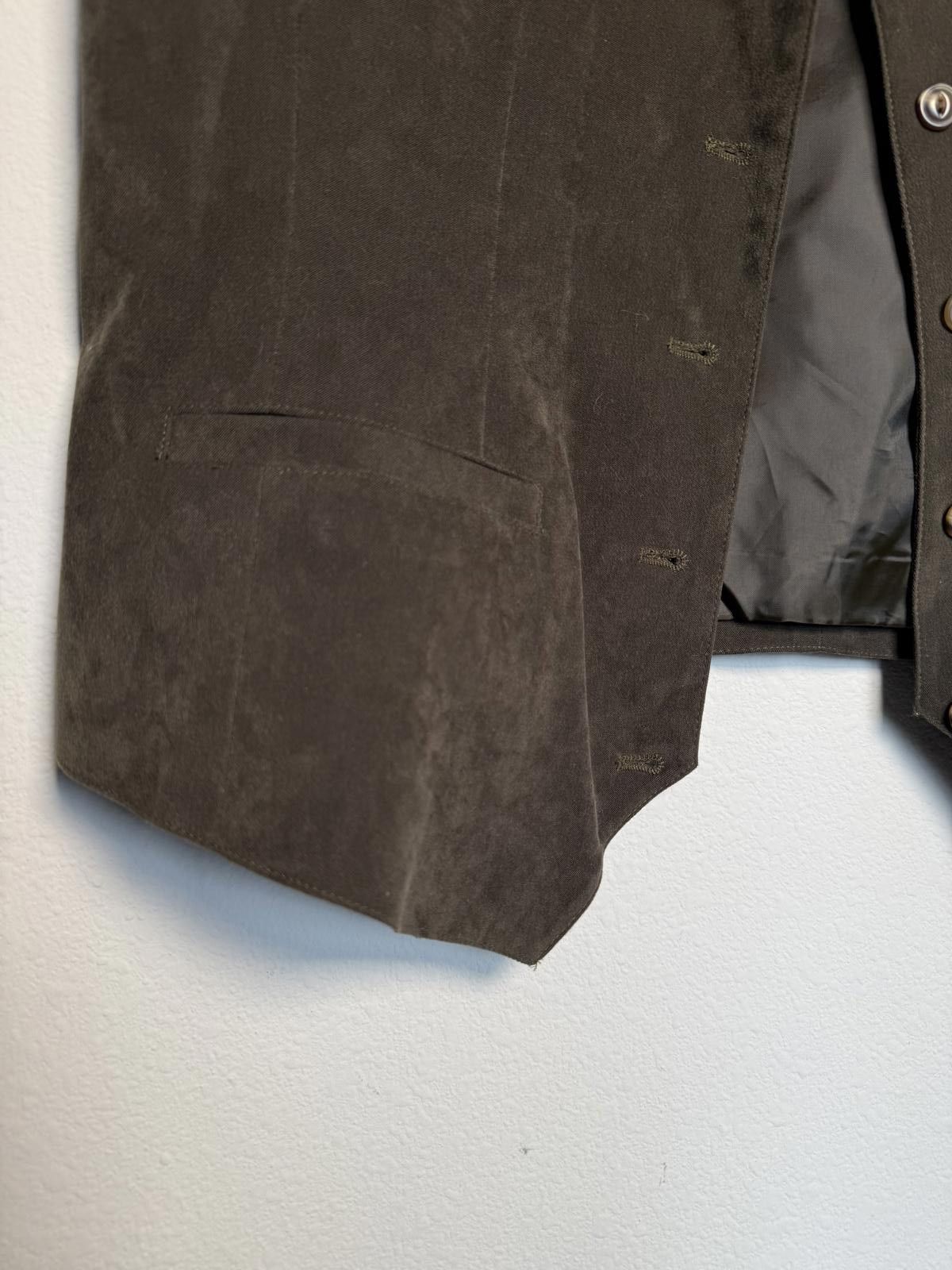 Other Vintage 90s Dark Green Suede Vest Size L / US 10 / IT 46 - 5 Thumbnail