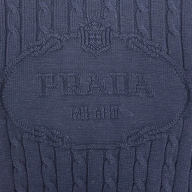 Prada Prada Size 38 Dark blue classic logo hemp pattern sweater Size US XS / EU 42 / 0 - 8 Thumbnail