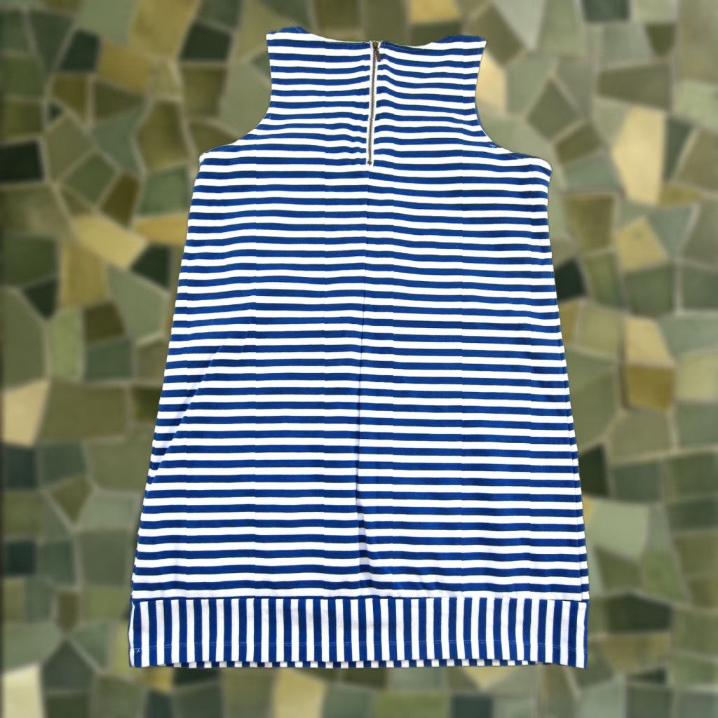 Old Navy Old Navy Cotton Stretch Blue White Stripe V-Neck Tunic Tank Dress Large Size L / US 10 / IT 46 - 1 Thumbnail