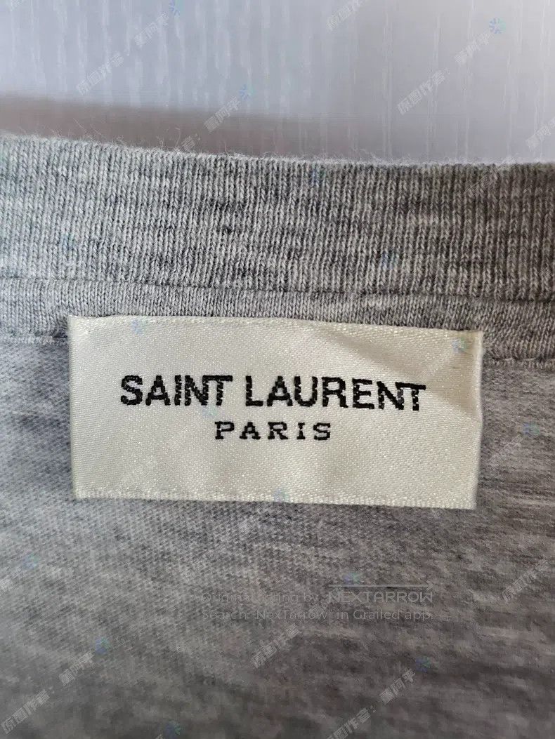 Saint Laurent Paris Saint Laurent Paris Grey short-sleeve T-shirt with classic Size US S / EU 44-46 / 1 - 3 Thumbnail