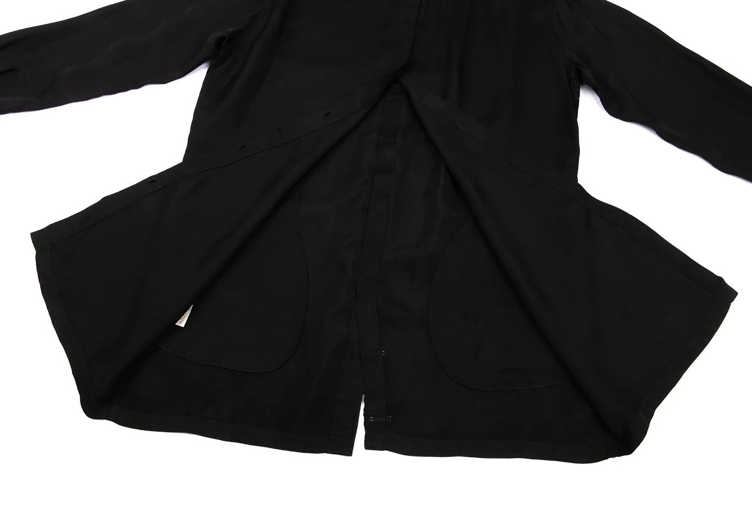 Yohji Yamamoto Yohji Yamamoto Cotton Back Button Shirt Black 4 Size US XL / EU 56 / 4 - 16 Thumbnail
