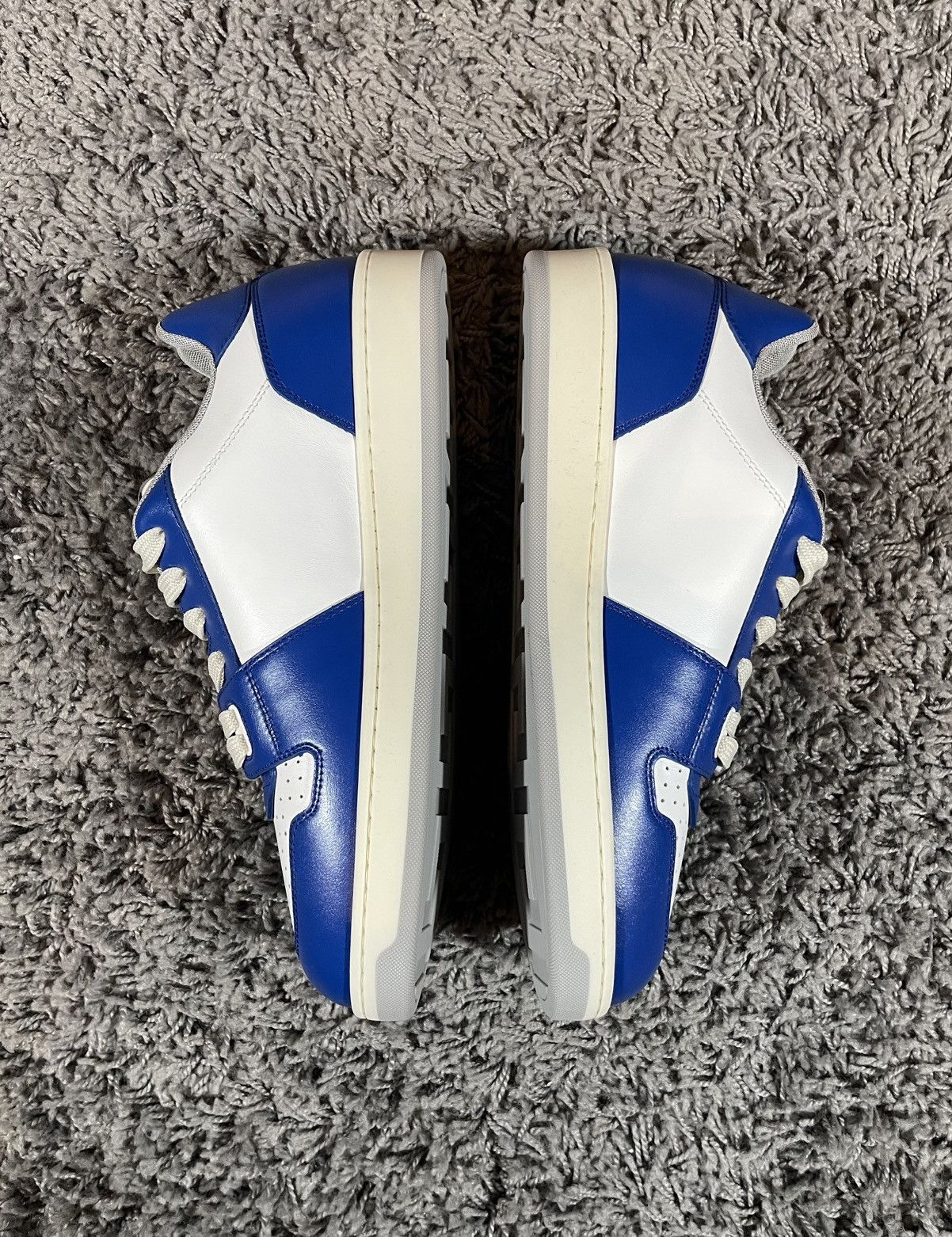 Versace Versace Medusa Logo Leather Sneakers White Blue Size US 8.5 / EU 41-42 - 4 Thumbnail